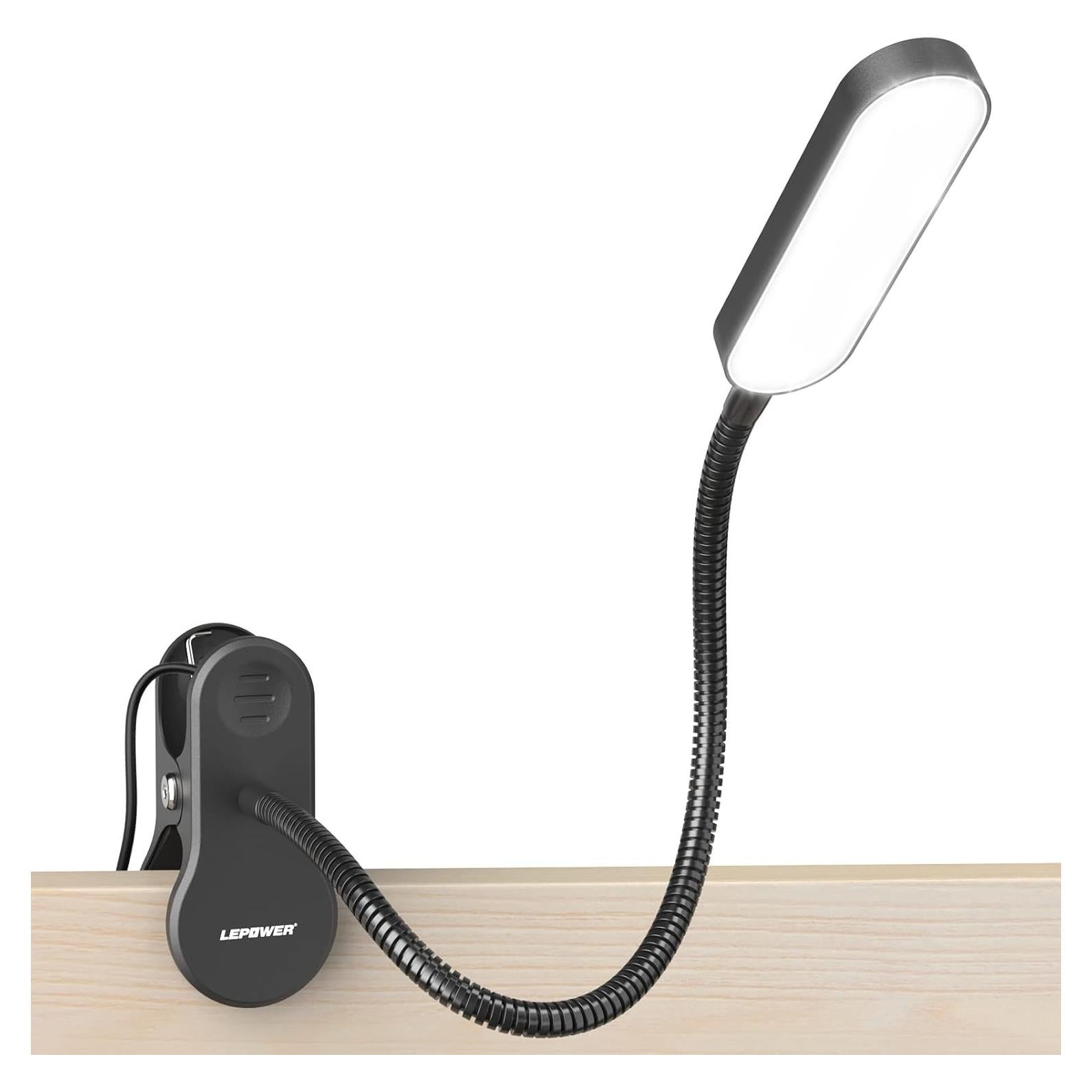 Luz de Clip LEPOWER CL-19, 60 LED, 25 Opciones de Iluminación, Negro