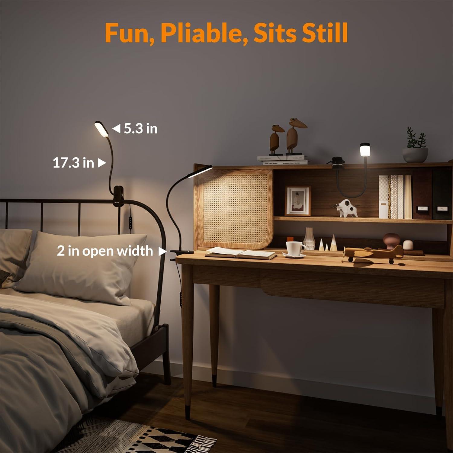 Luz de Clip LEPOWER CL-19, 60 LED, 25 Opciones de Iluminación, Negro