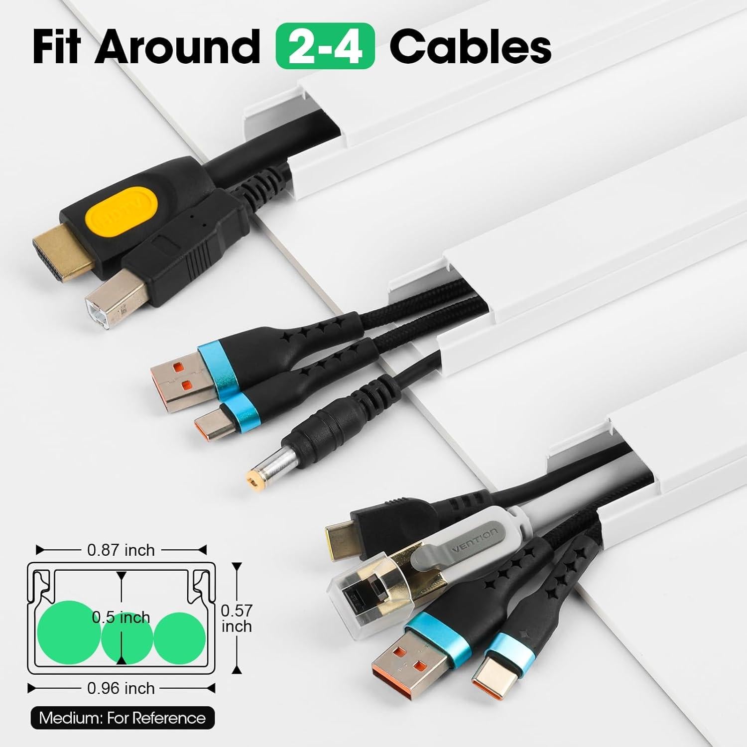 Kit de Ocultación de Cables AZEN M-20P 800 cm Autoadhesivo