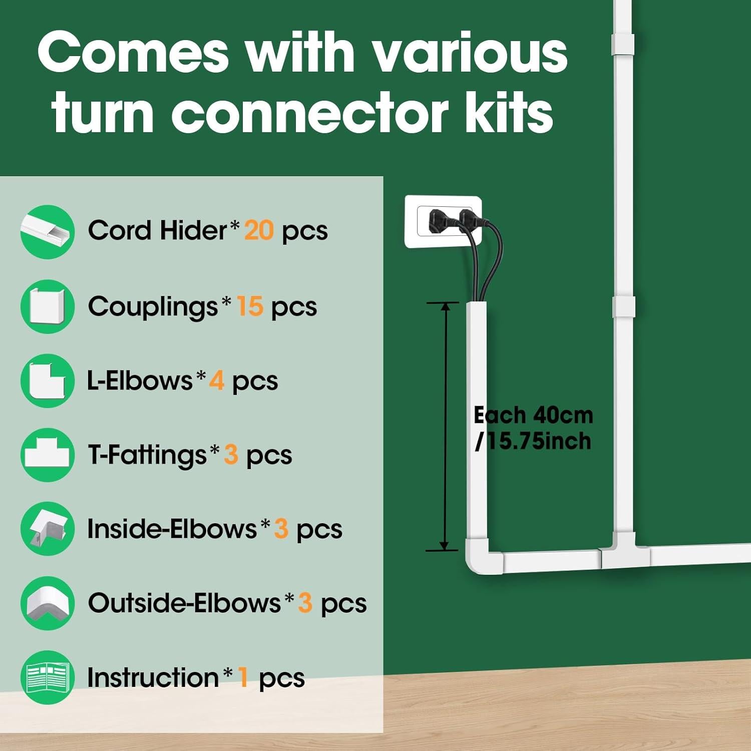 Kit de Ocultación de Cables AZEN M-20P 800 cm Autoadhesivo