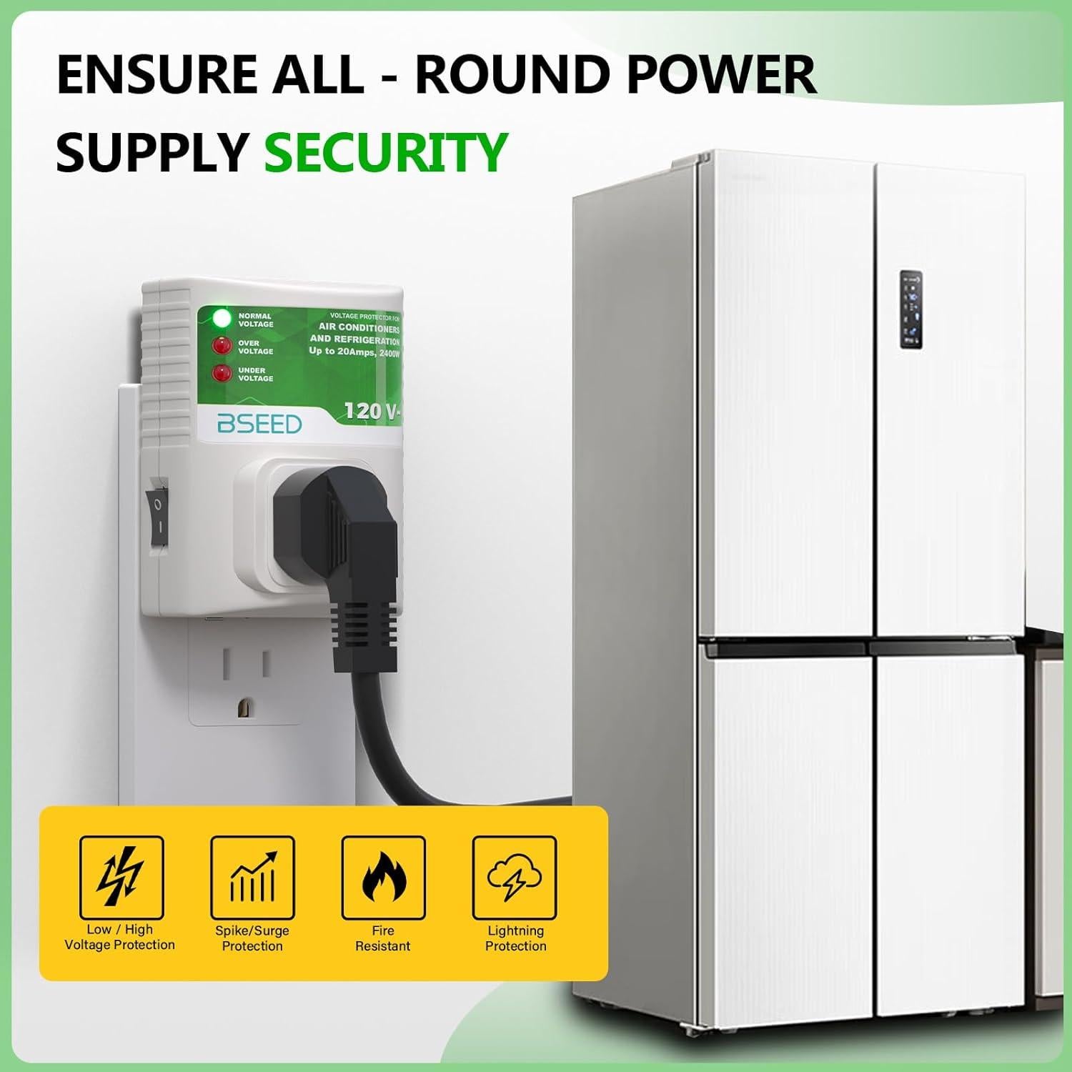 Protector de Sobretensión BSEED 20A 2400W para Electrodomésticos