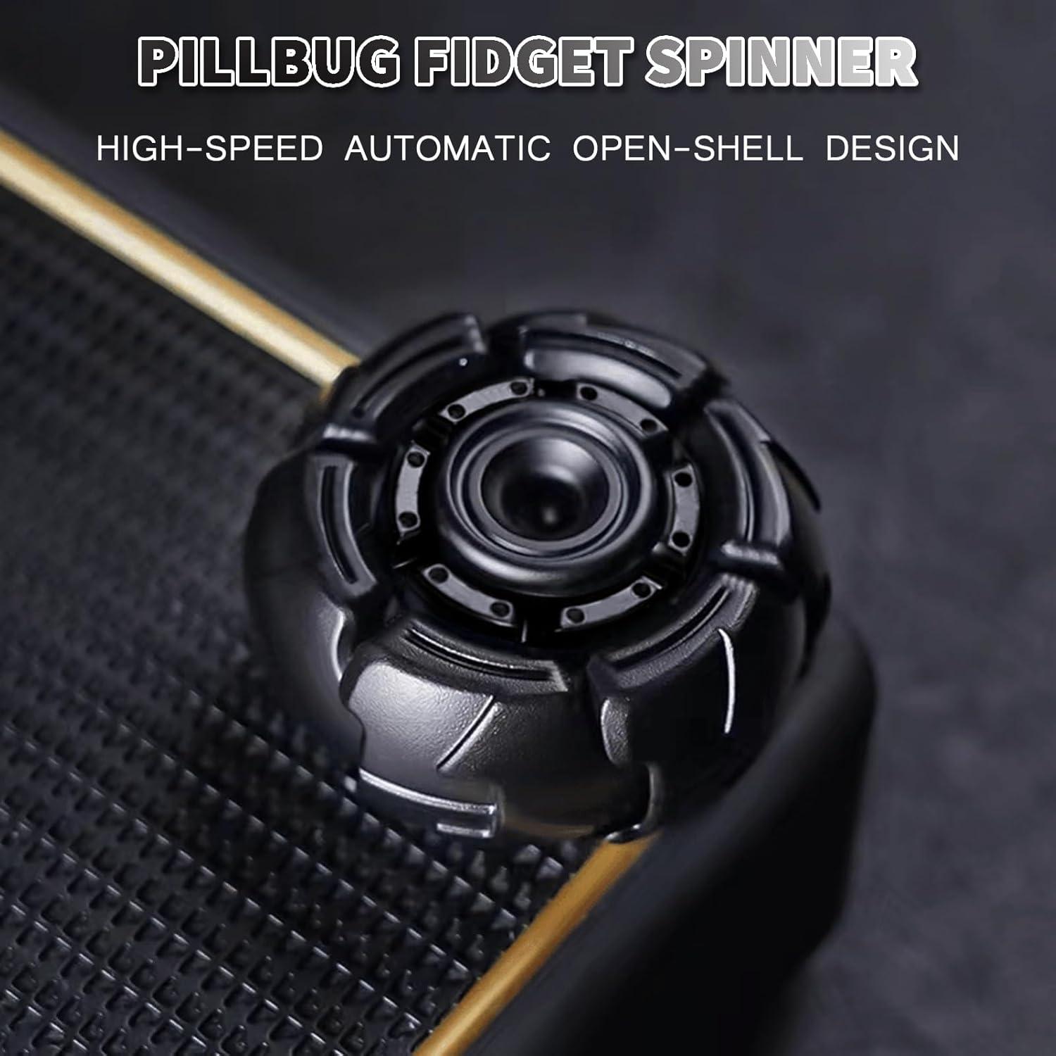 Spinner de Fidget Pillbug HIDEDC - Metal Negro EDC Alivio Estrés
