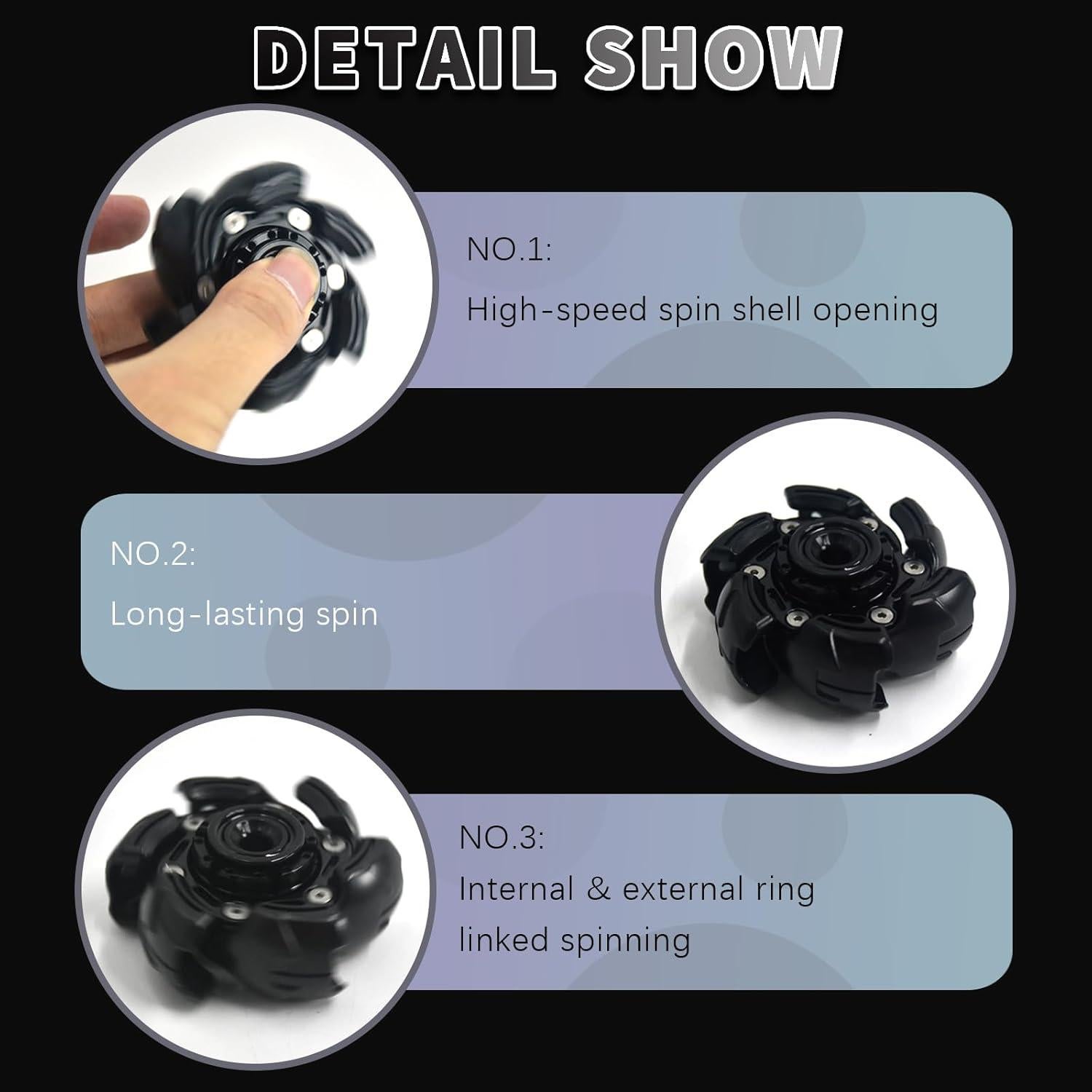 Spinner de Fidget Pillbug HIDEDC - Metal Negro EDC Alivio Estrés