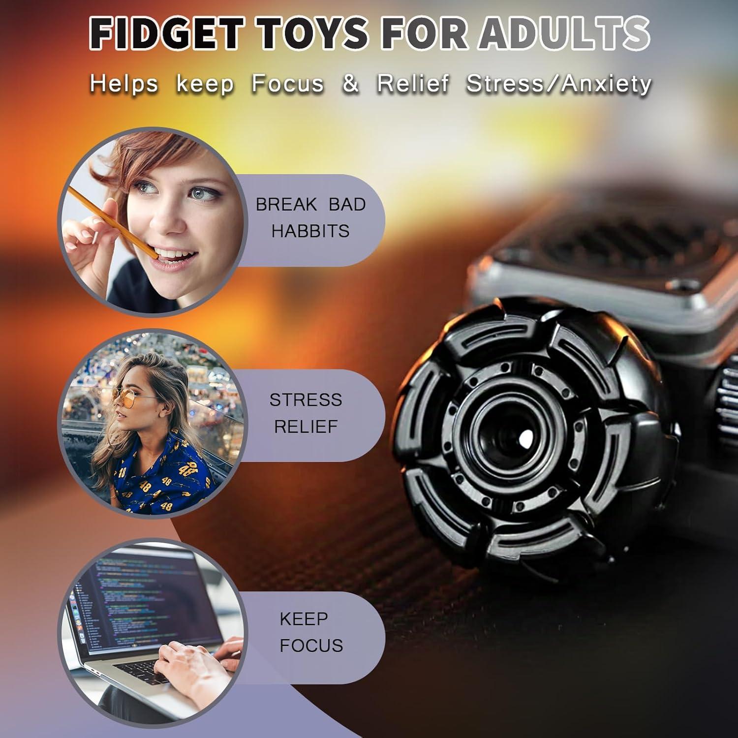 Spinner de Fidget Pillbug HIDEDC - Metal Negro EDC Alivio Estrés
