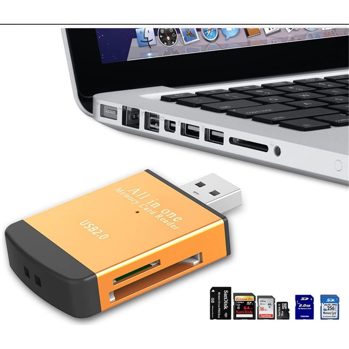 Lector de Tarjetas 4 en 1 TXY USB 2.0 Negro - SD, Micro SD, MS