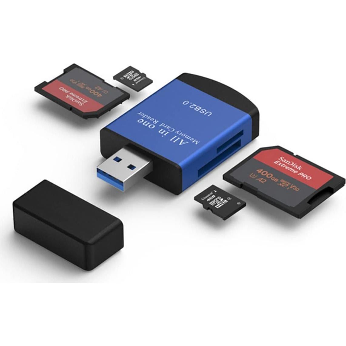 Lector de Tarjetas 4 en 1 TXY USB 2.0 Negro - SD, Micro SD, MS