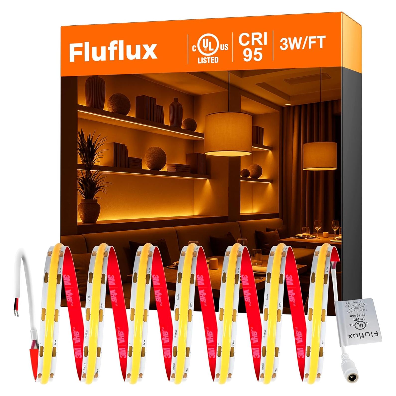 Tira LED COB Fluflux 5m 2400K 24V Regulable CRI 95