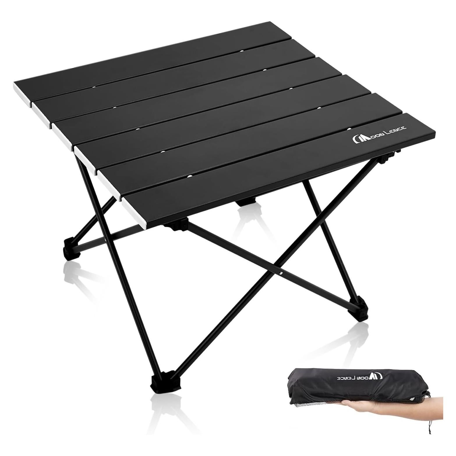 Mesa de Camping Plegable MOON LENCE 55.88x40.64cm Negra