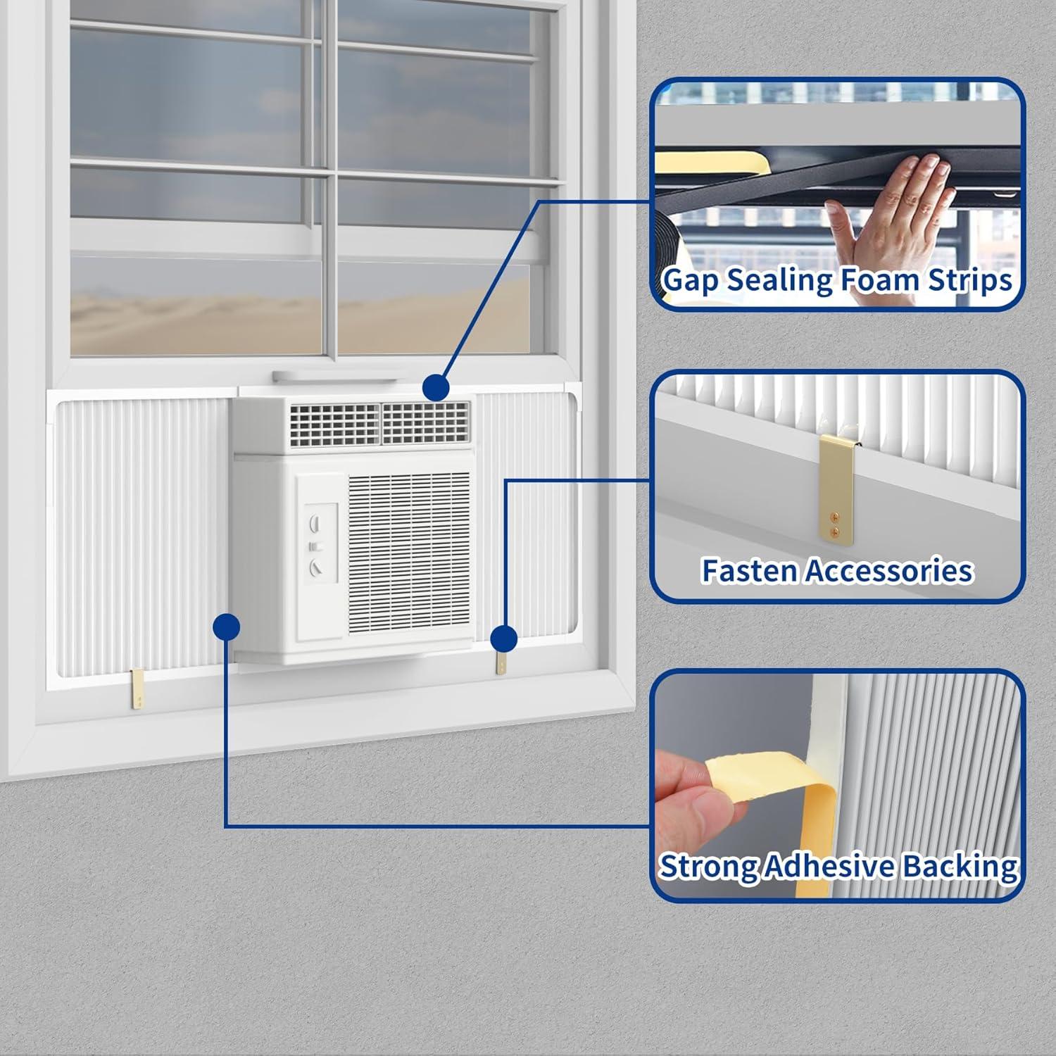 Panel Lateral Ajustable para Aire Acondicionado de Ventana 5000-14000 BTU