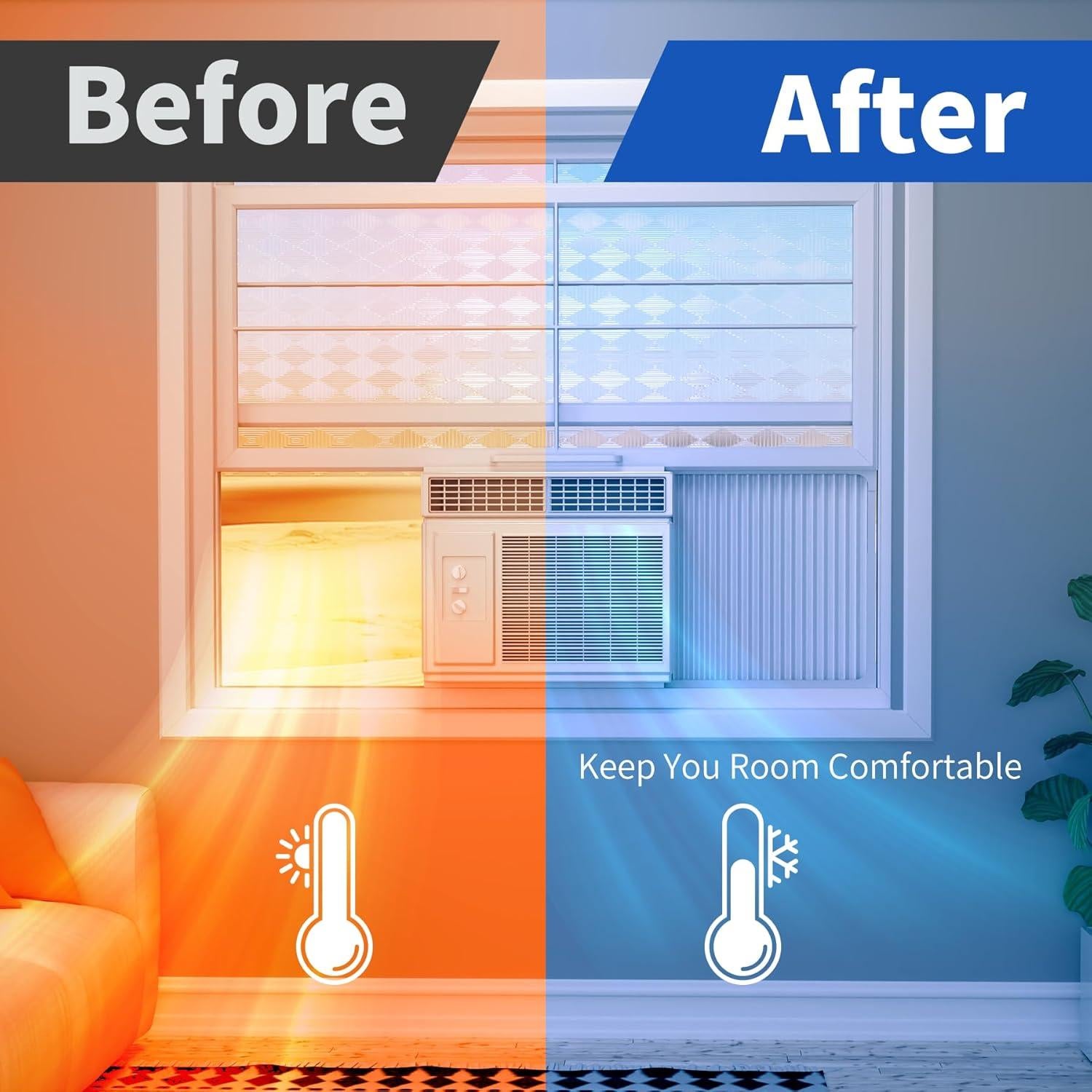 Panel Lateral Ajustable para Aire Acondicionado de Ventana 5000-14000 BTU