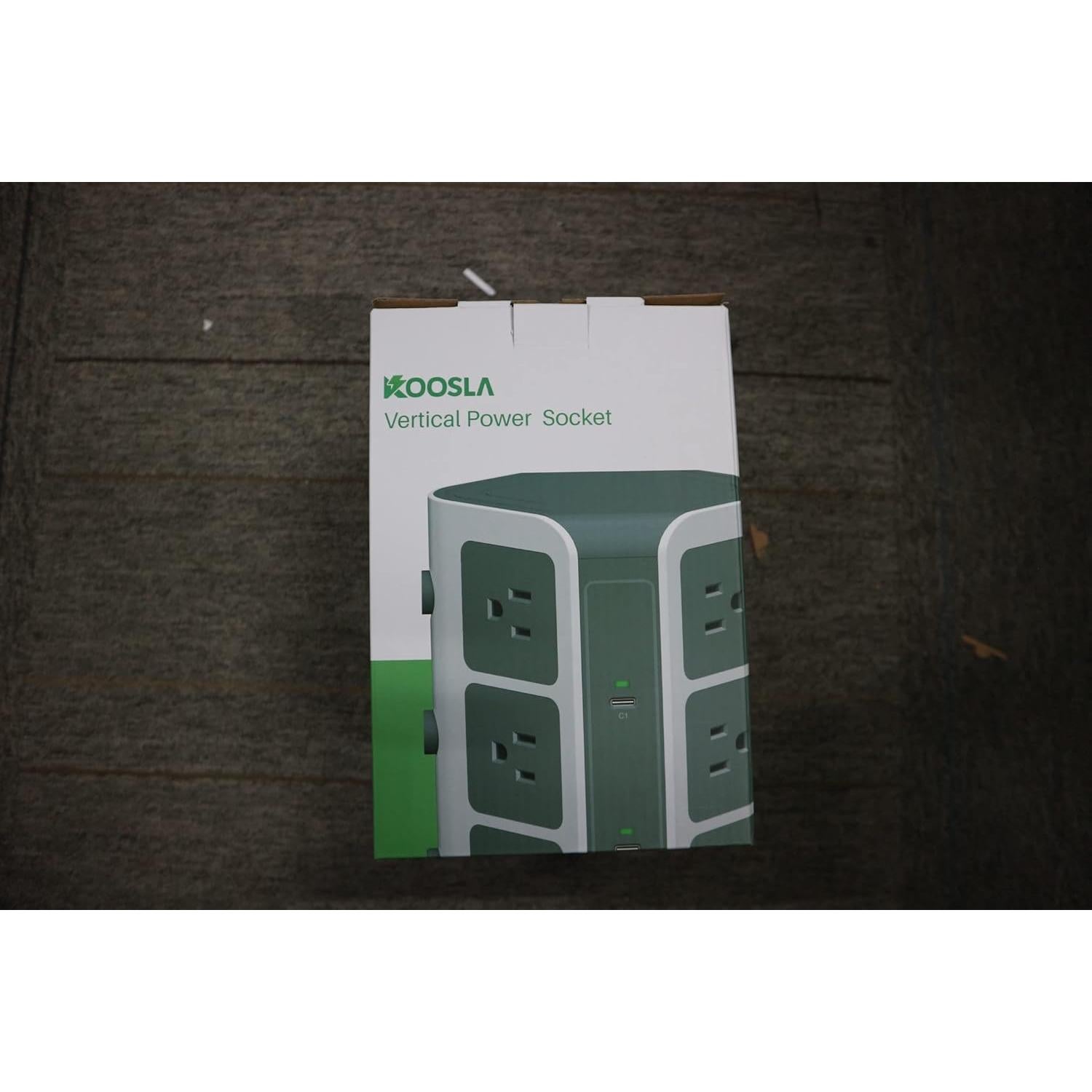 Torre de Regleta KOOSLA 65W con 12 Tomas AC y 2 USB-C 2m
