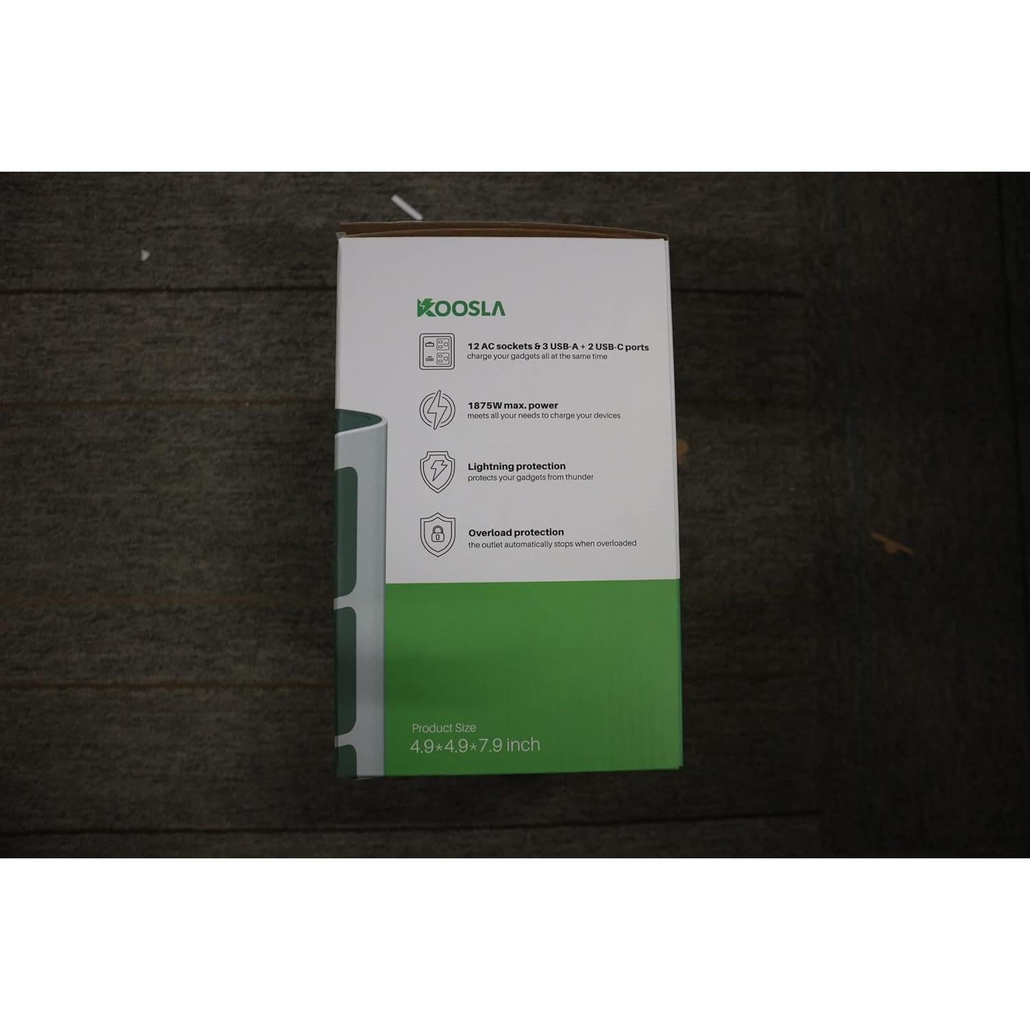 Torre de Regleta KOOSLA 65W con 12 Tomas AC y 2 USB-C 2m