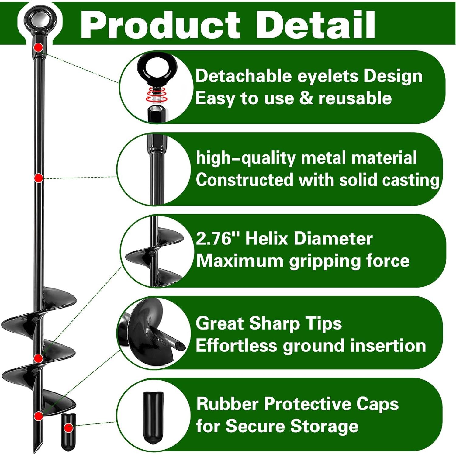 Anclajes de Tierra Pesados Fabulas 18" (45.72 cm) 4 Piezas