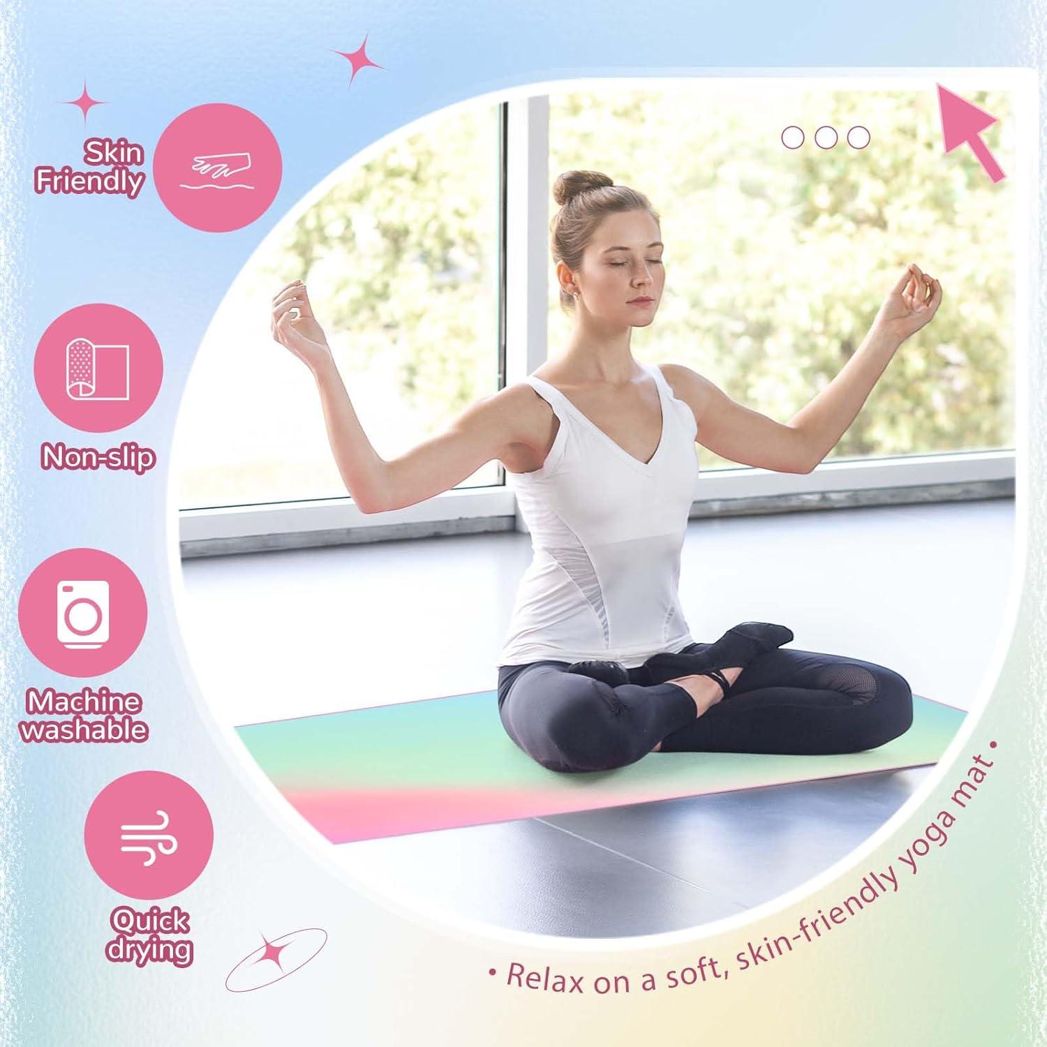 Toalla de Yoga Peryiter Verde Antideslizante Microfibra 182.88x60.96cm