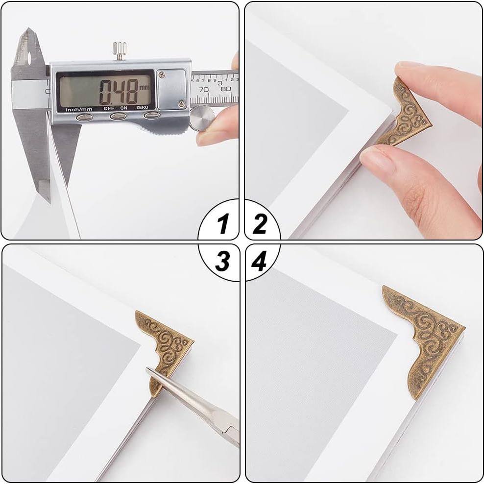 Protectores de Esquinas de Libro Vintage PH PandaHall 150pcs Hierro