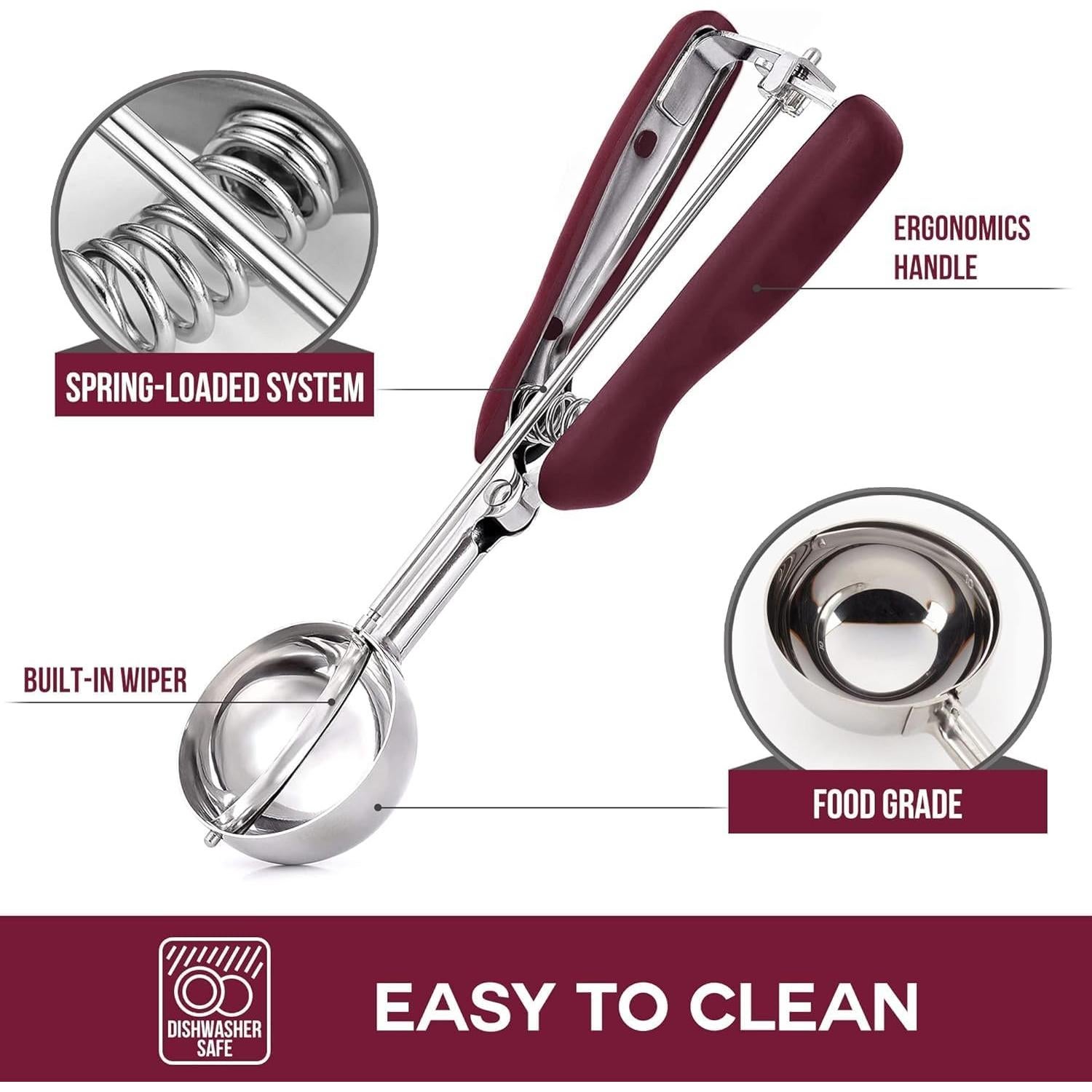 Cucharón de Helado Vomurra de Acero Inoxidable 4 Cucharadas