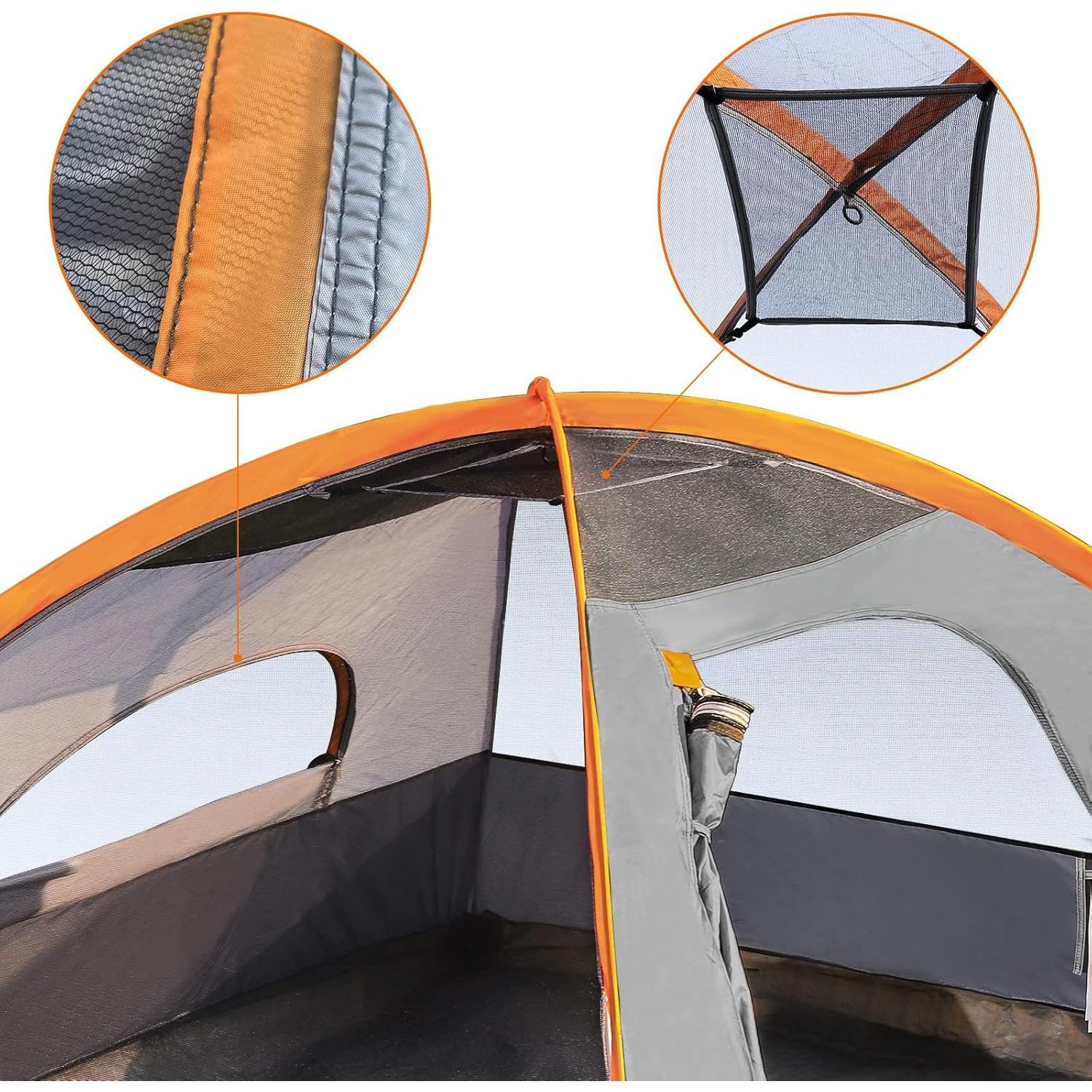 Carpa de Camping Amazon Basics Domo 4 Personas Naranja 2.74x2.13m