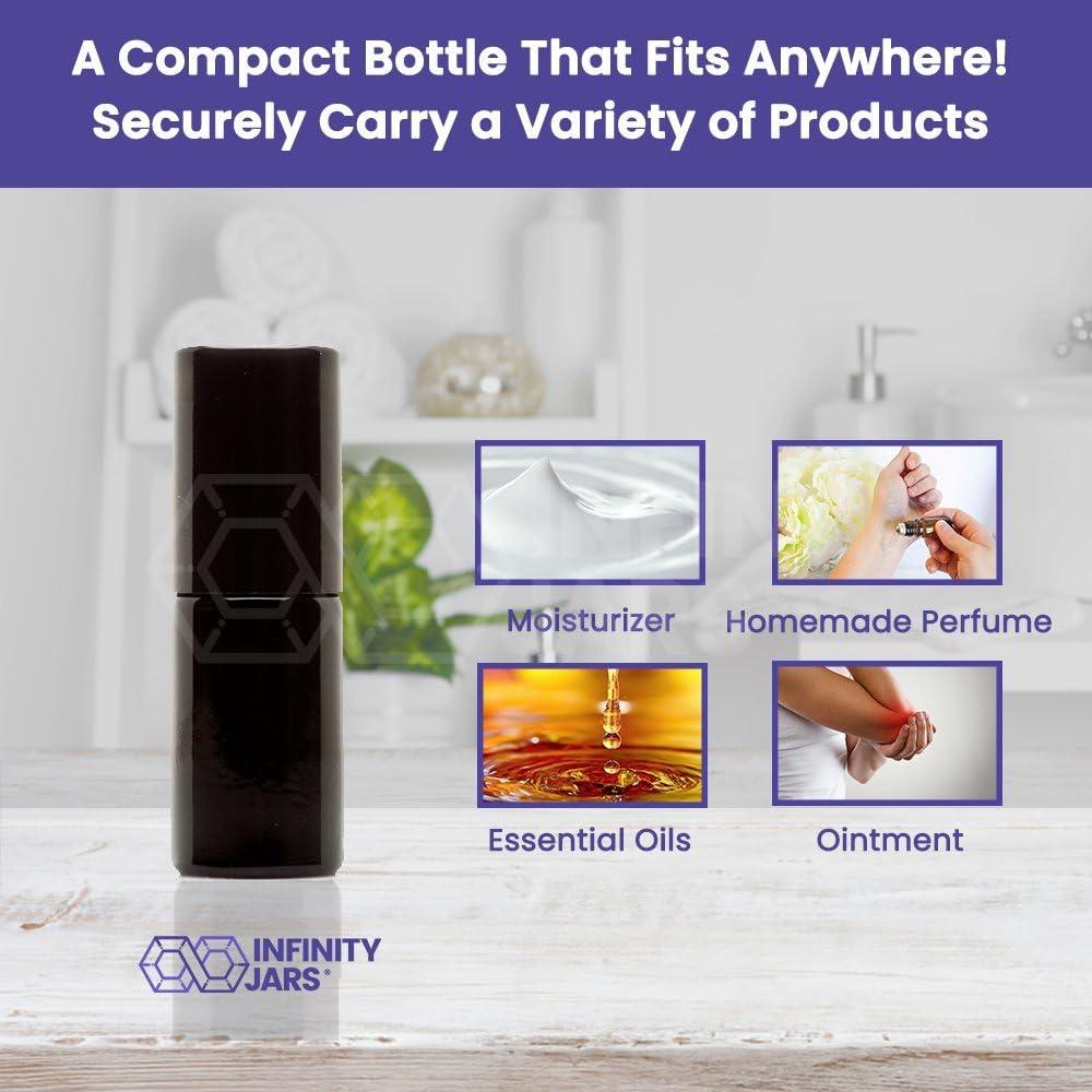 Botella de vidrio negro 5ml Infinity Jars con aplicador