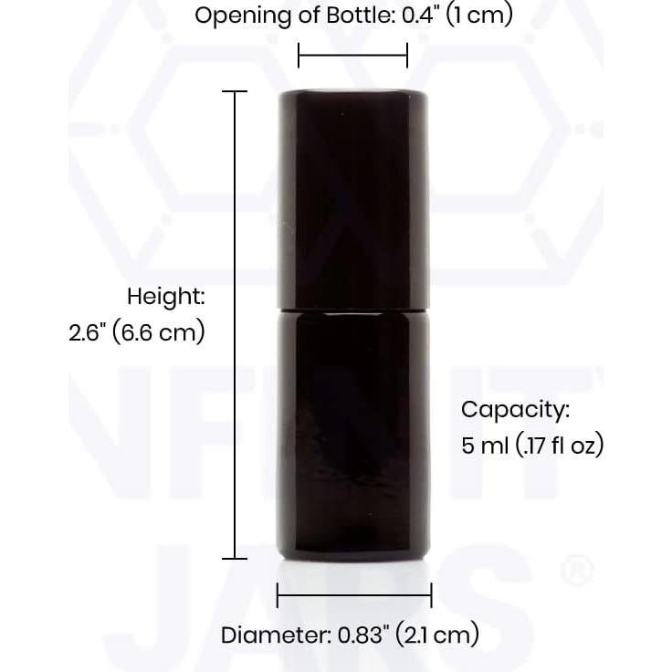 Botella de vidrio negro 5ml Infinity Jars con aplicador