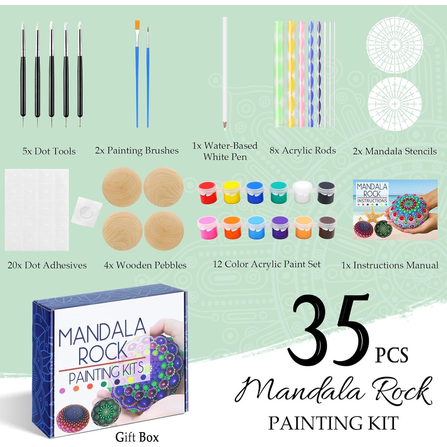 Kit de Pintura de Mandala Apolyone - 35 Piezas para Adultos