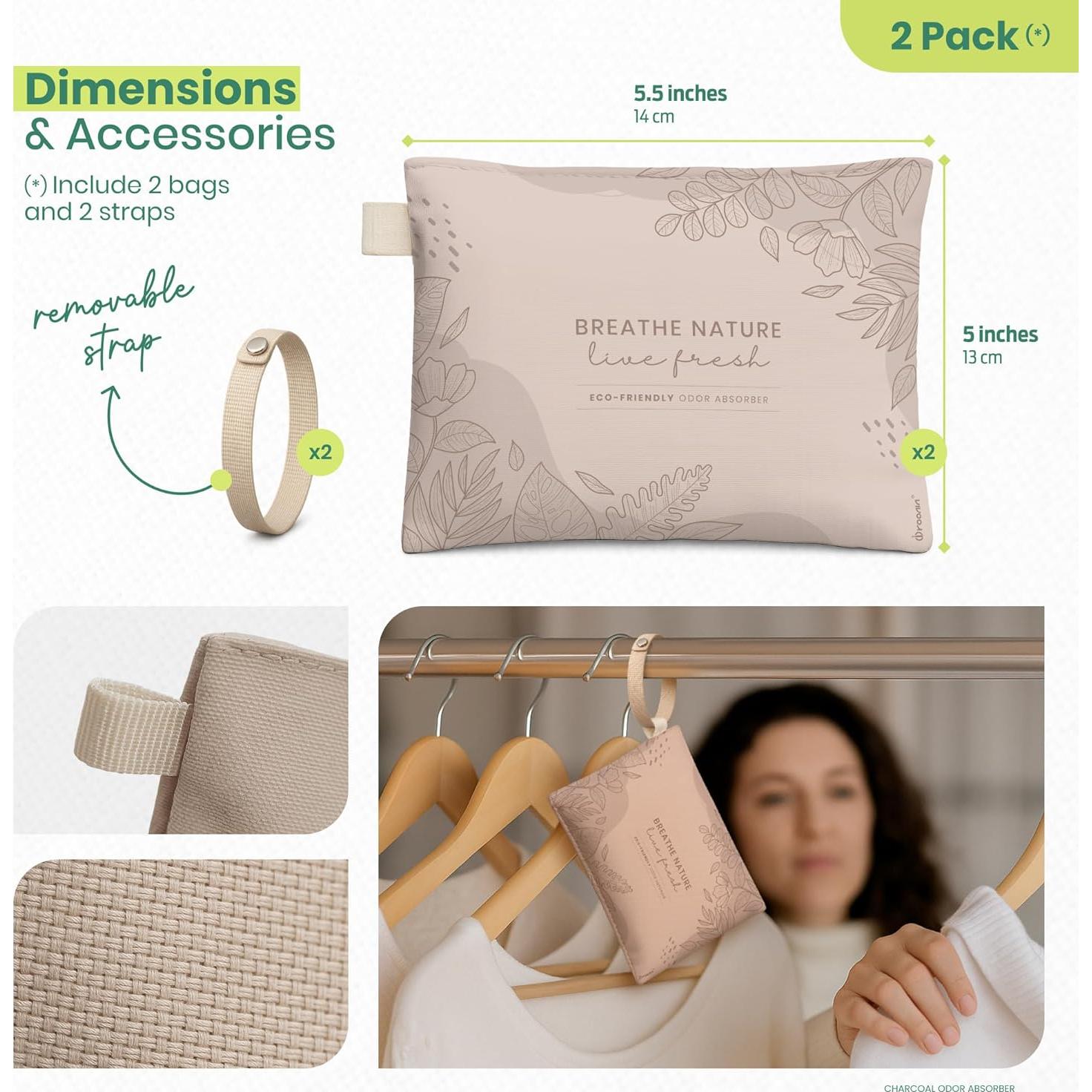 Insertos Desodorantes para Zapatos Roonin - Carbón Activado - Paquete de 2