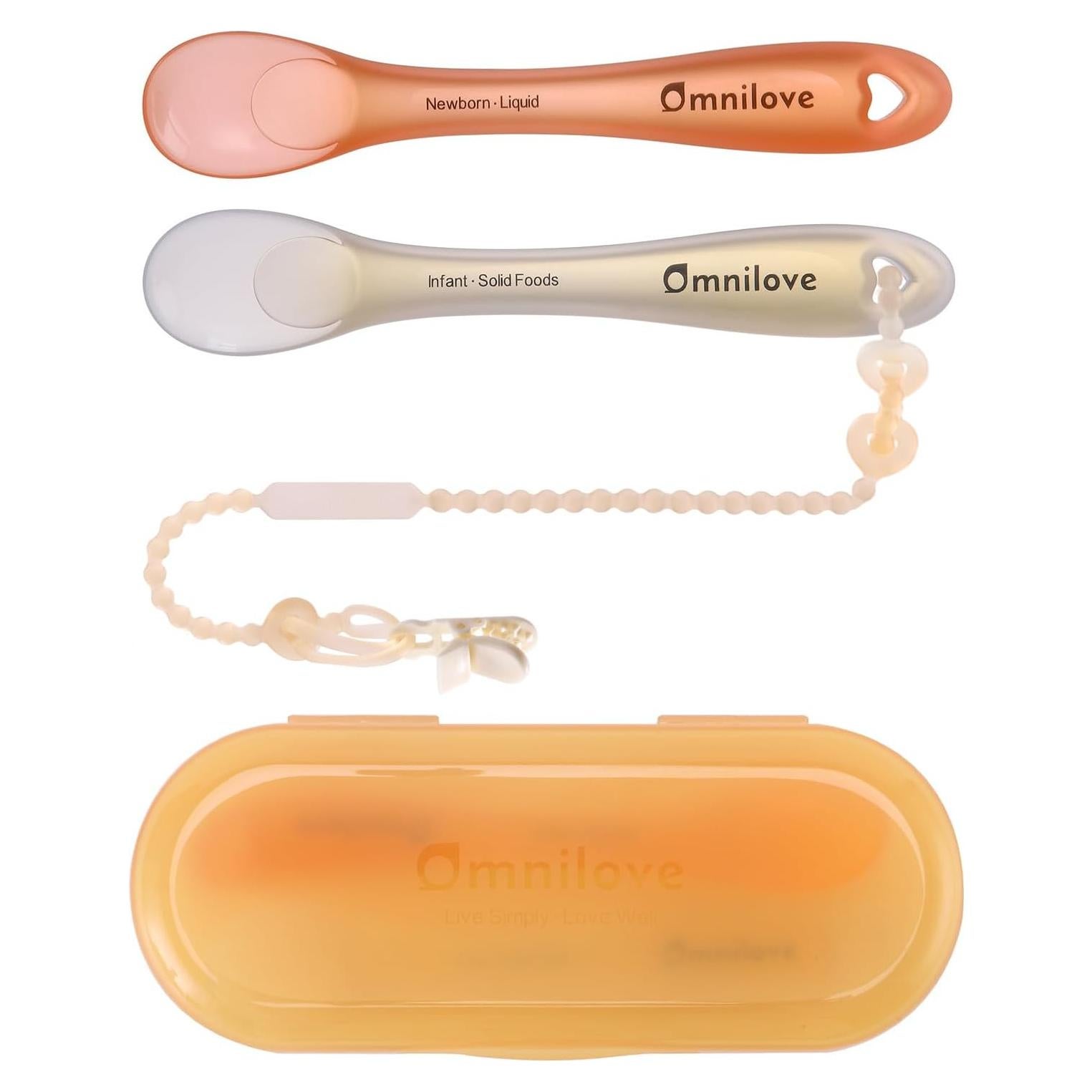 Cucharas de Silicona para Bebés Omnilove 0+ Meses 2-Pack