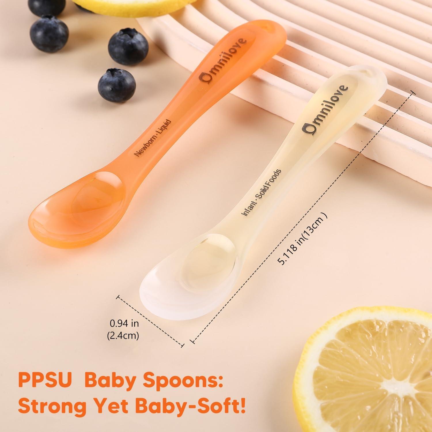 Cucharas de Silicona para Bebés Omnilove 0+ Meses 2-Pack