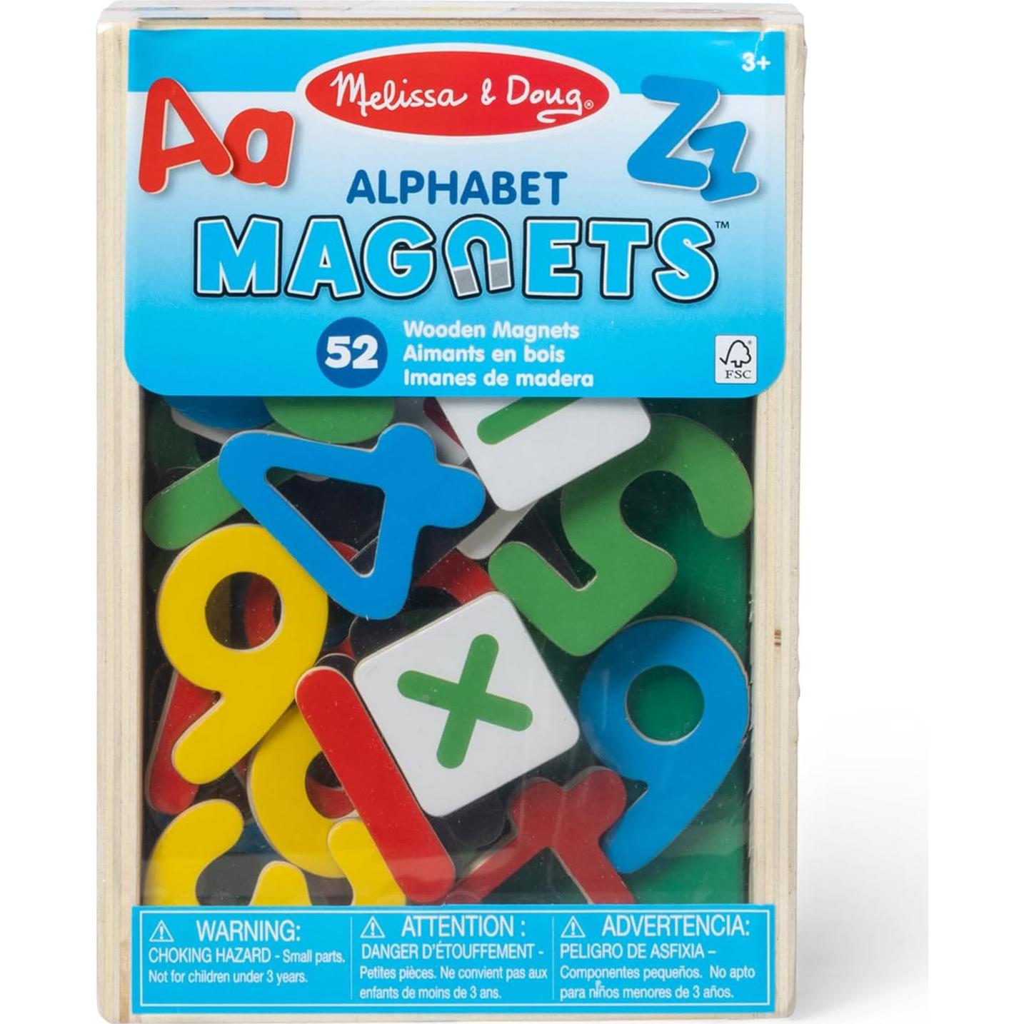 Imanes de Alfabeto de Madera Melissa & Doug - 52 Piezas