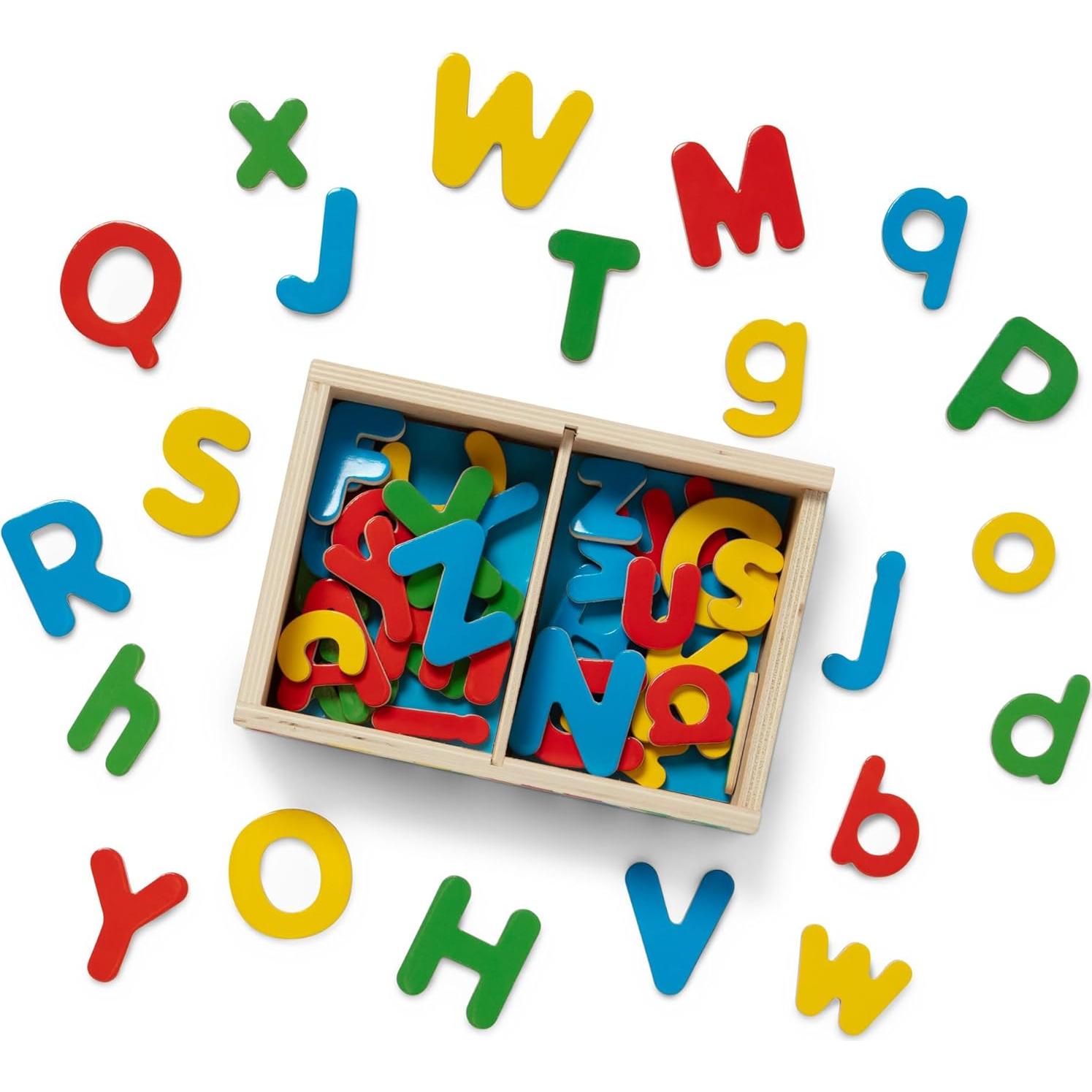 Imanes de Alfabeto de Madera Melissa & Doug - 52 Piezas