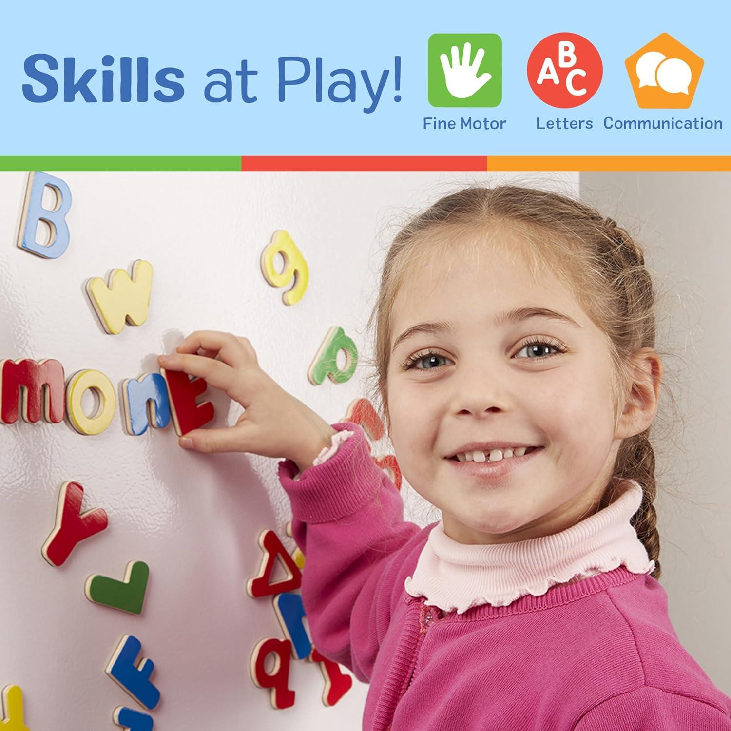 Imanes de Alfabeto de Madera Melissa & Doug - 52 Piezas