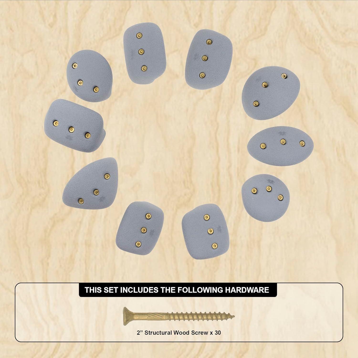 Agarraderas de Escalada Atomik | Jugs Básicos Gris 10 Piezas