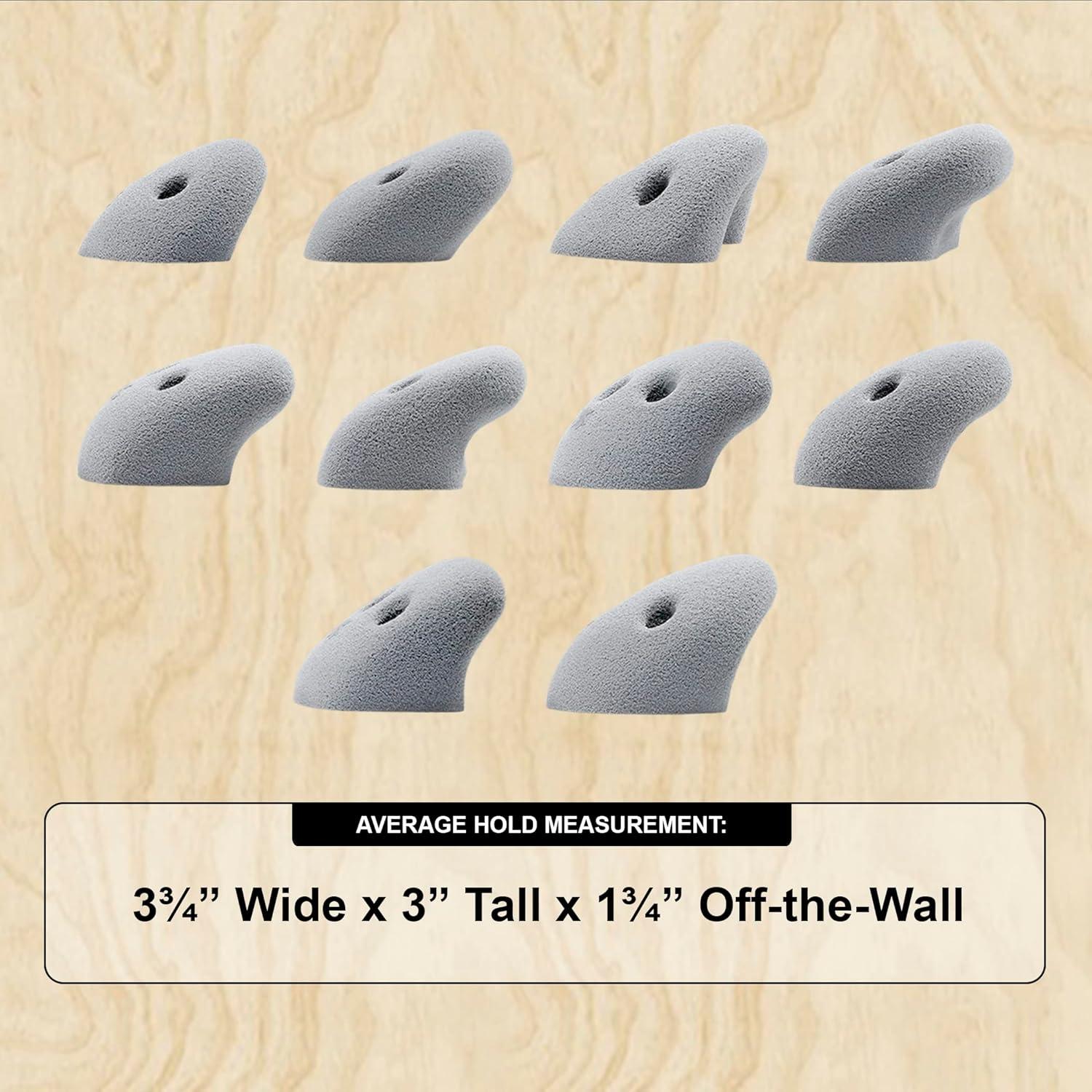 Agarraderas de Escalada Atomik | Jugs Básicos Gris 10 Piezas