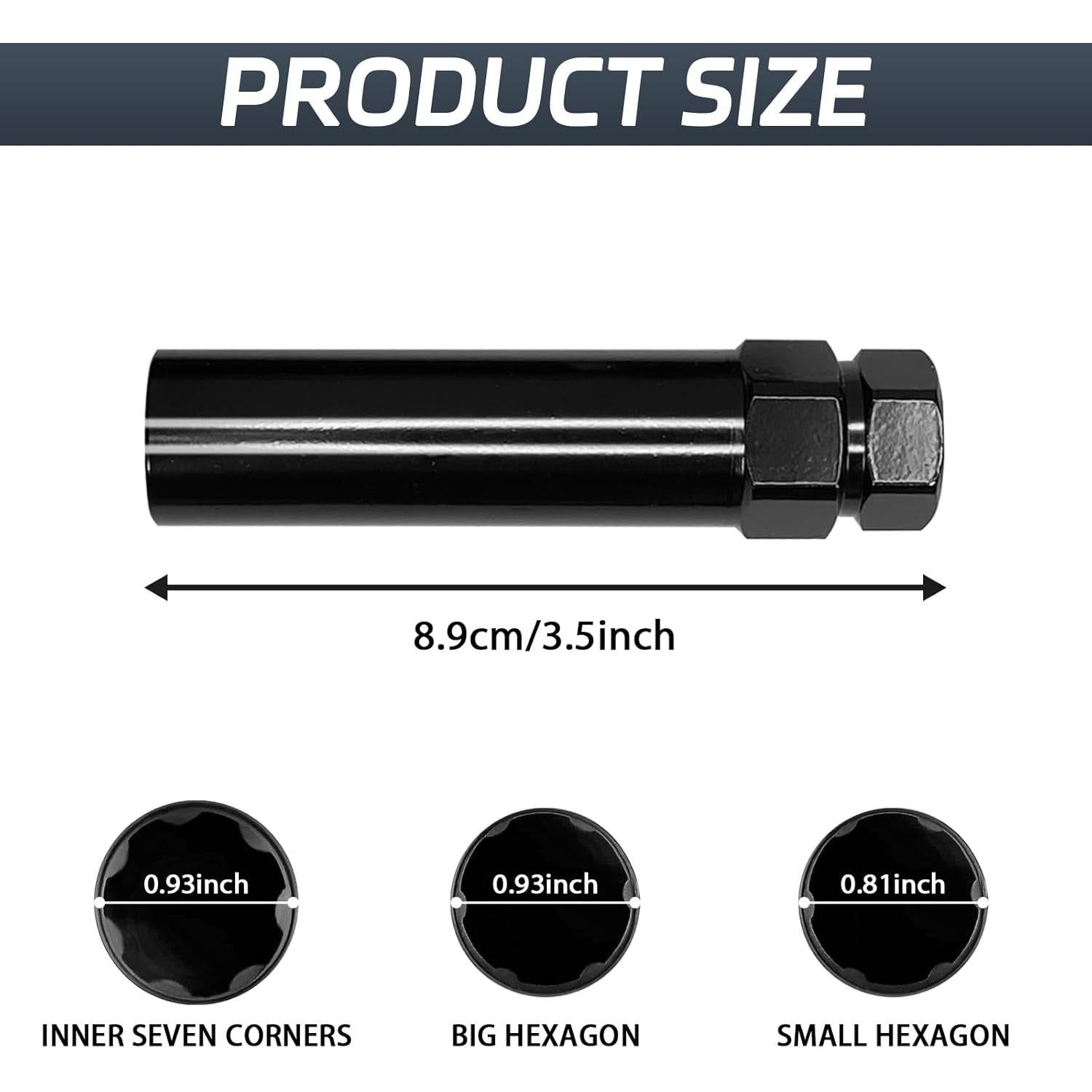 Llave de Bloqueo de Rueda KUQUTIDY 6 Spline 19mm y 21mm