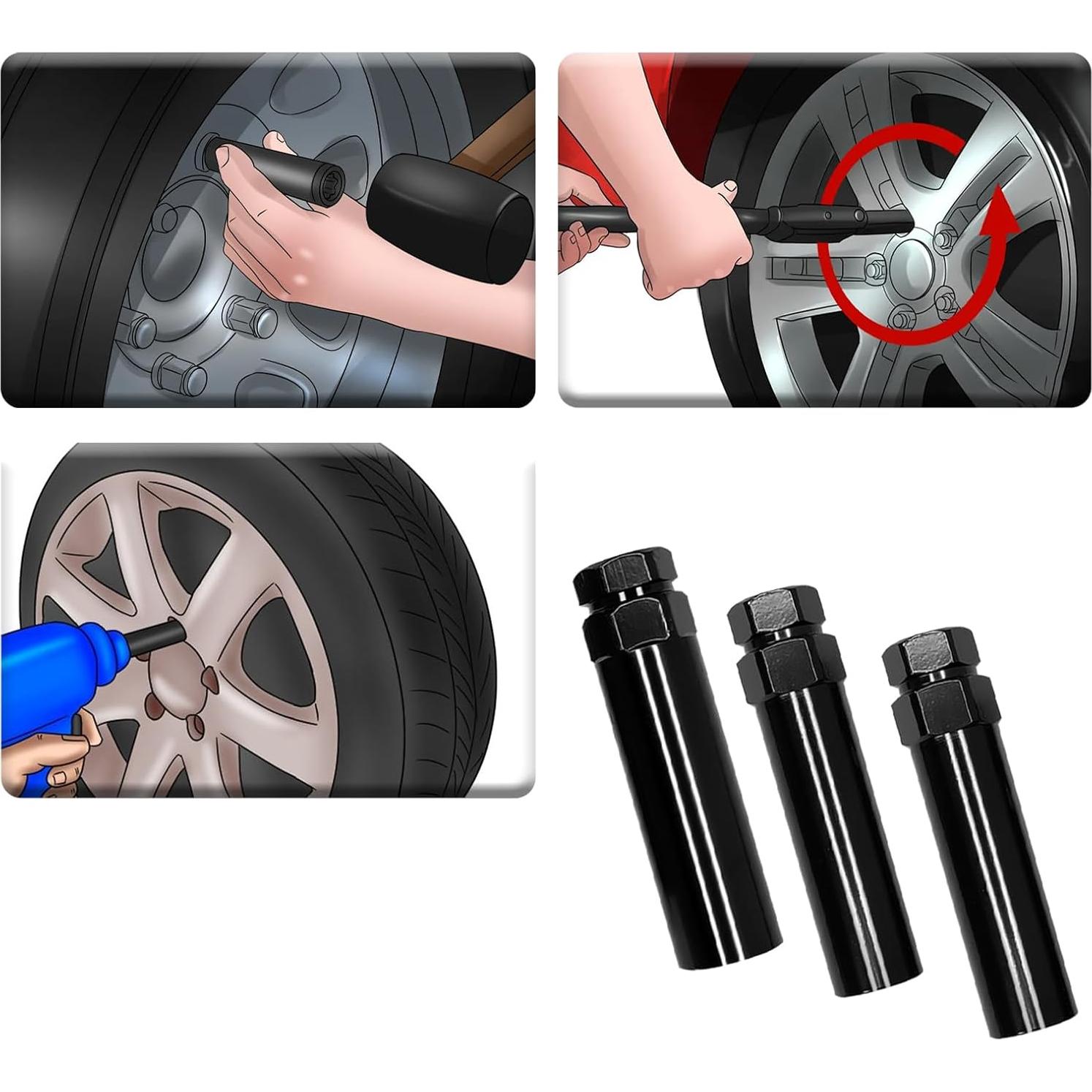 Llave de Bloqueo de Rueda KUQUTIDY 6 Spline 19mm y 21mm