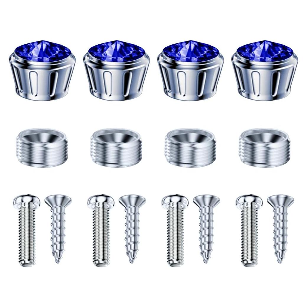 Tapa de Tornillo para Placa de Matrícula Moioee - 4 Piezas Azul