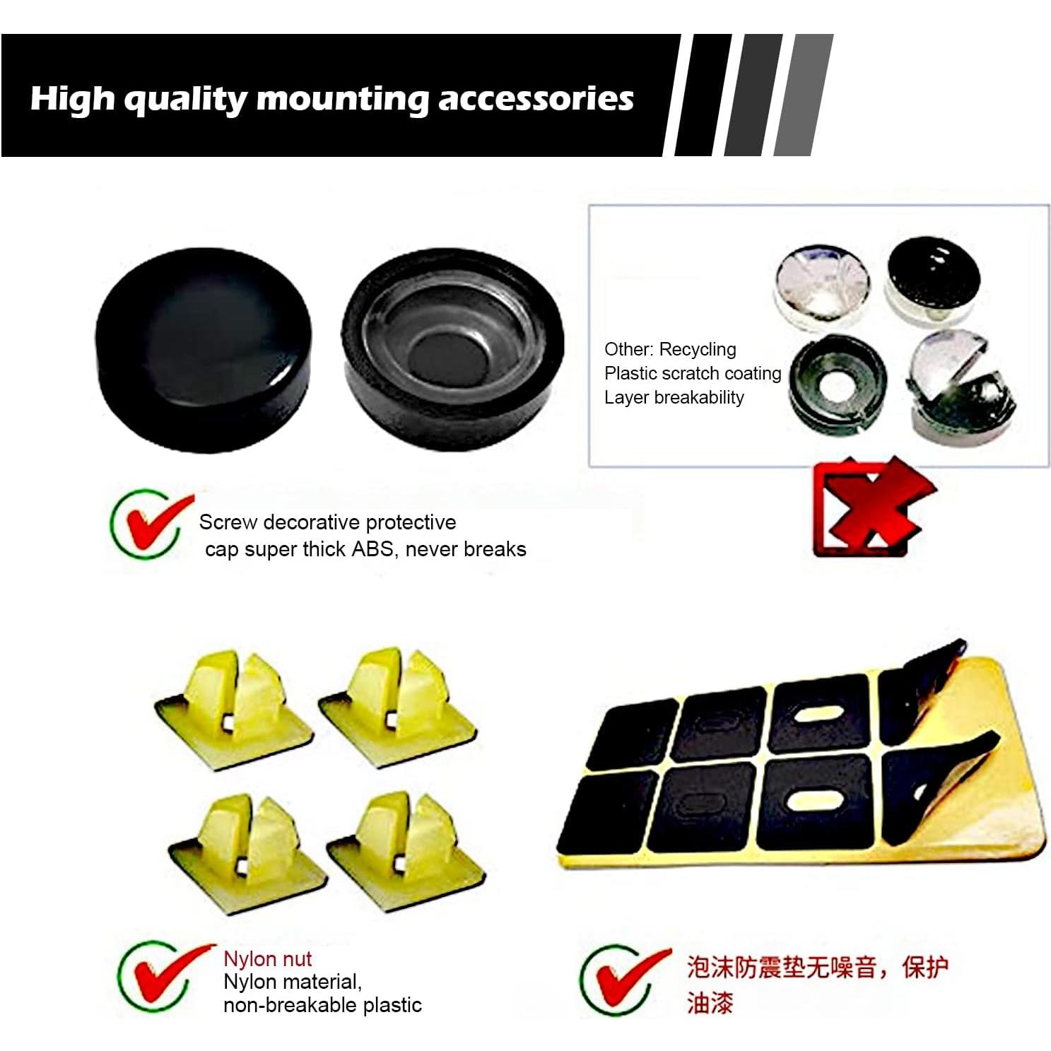 Juego de Tornillos Antirrobo GKmow para Placas de Matrícula - 4 Piezas