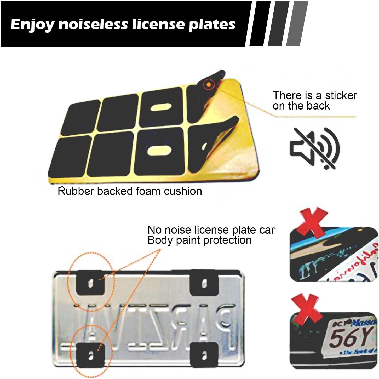 Juego de Tornillos Antirrobo GKmow para Placas de Matrícula - 4 Piezas