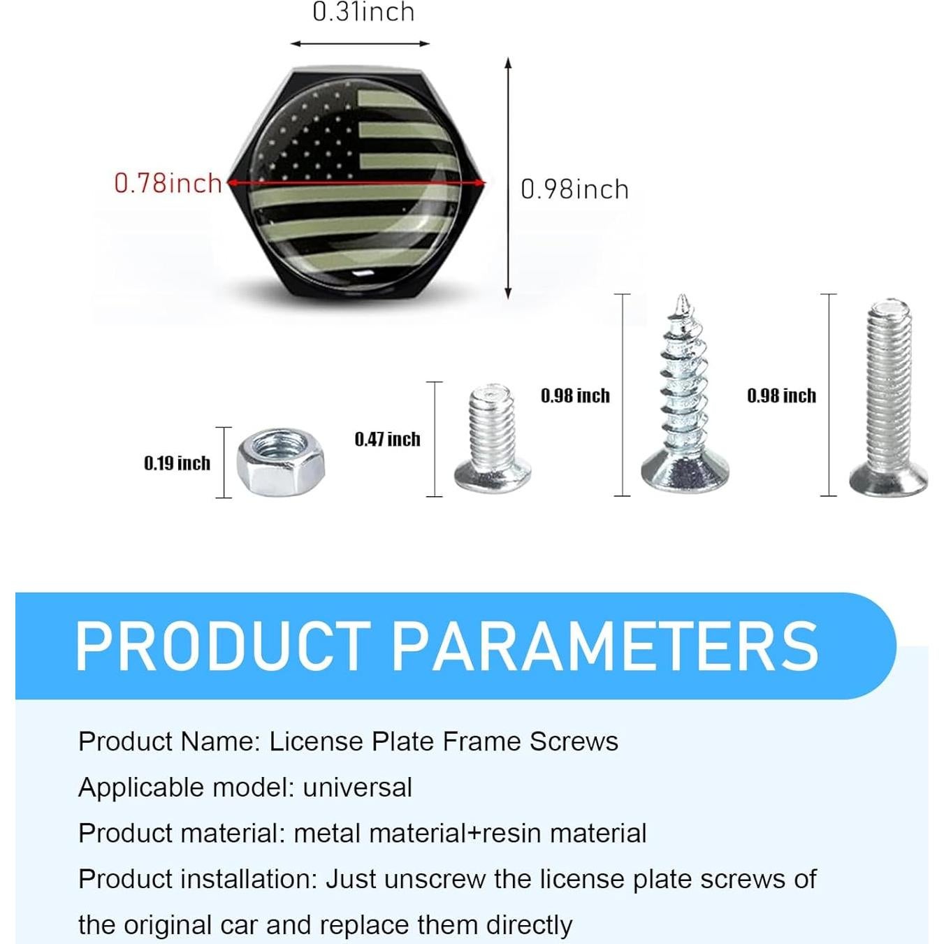 Tornillos de Placa de Matrícula Downhill 4 PCS Antirrobo