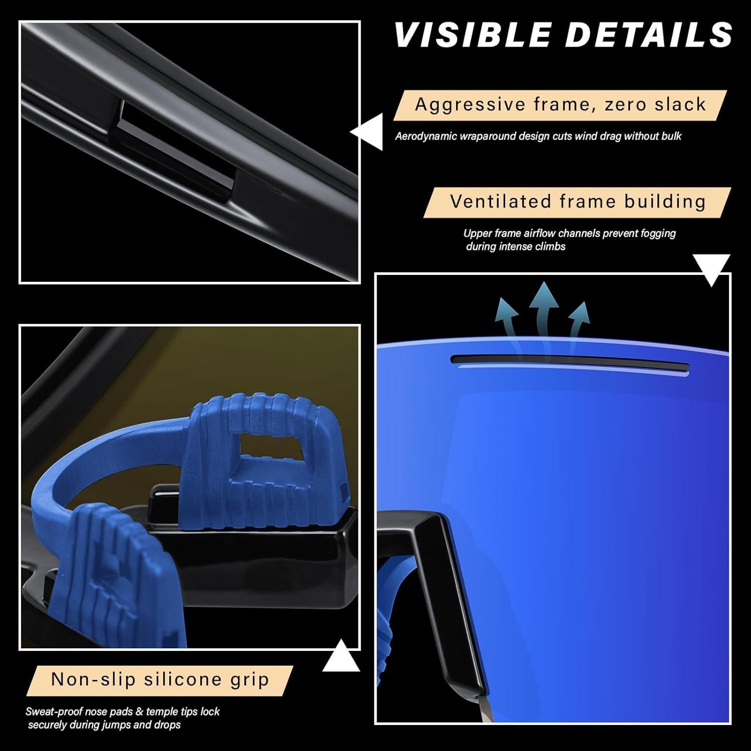 Gafas de Sol Deportivas Polarizadas DioKiw 4 Pack Hombres UV