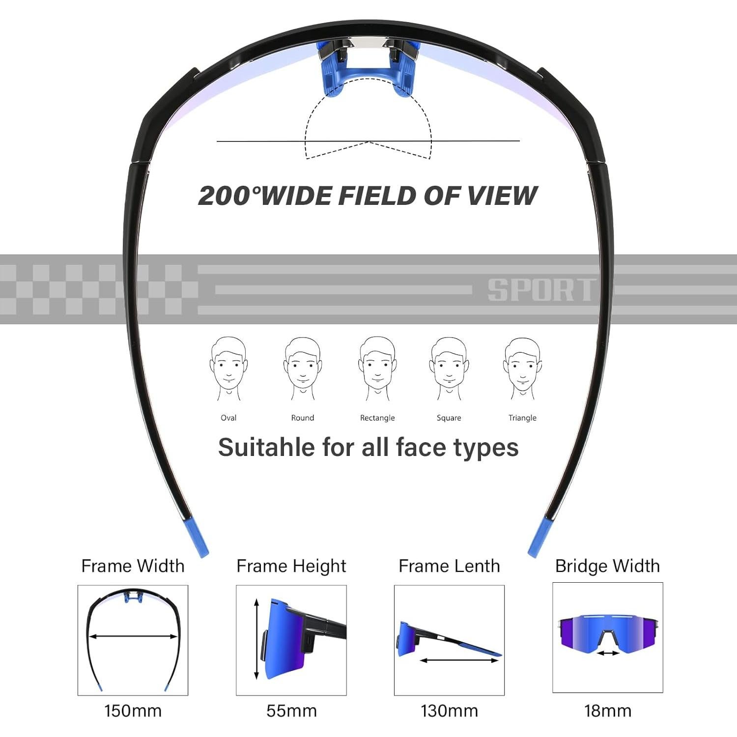 Gafas de Sol Deportivas Polarizadas DioKiw 4 Pack Hombres UV