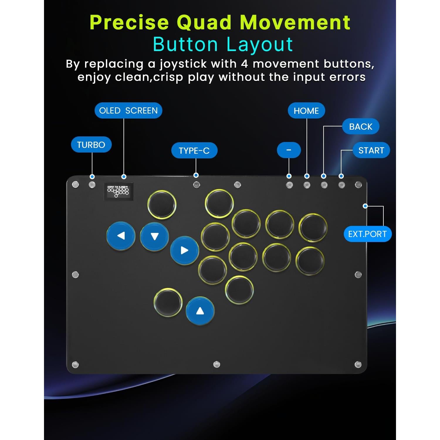 Controlador Arcade Sehawei T16 Pro V2 Negro con RGB y Turbo