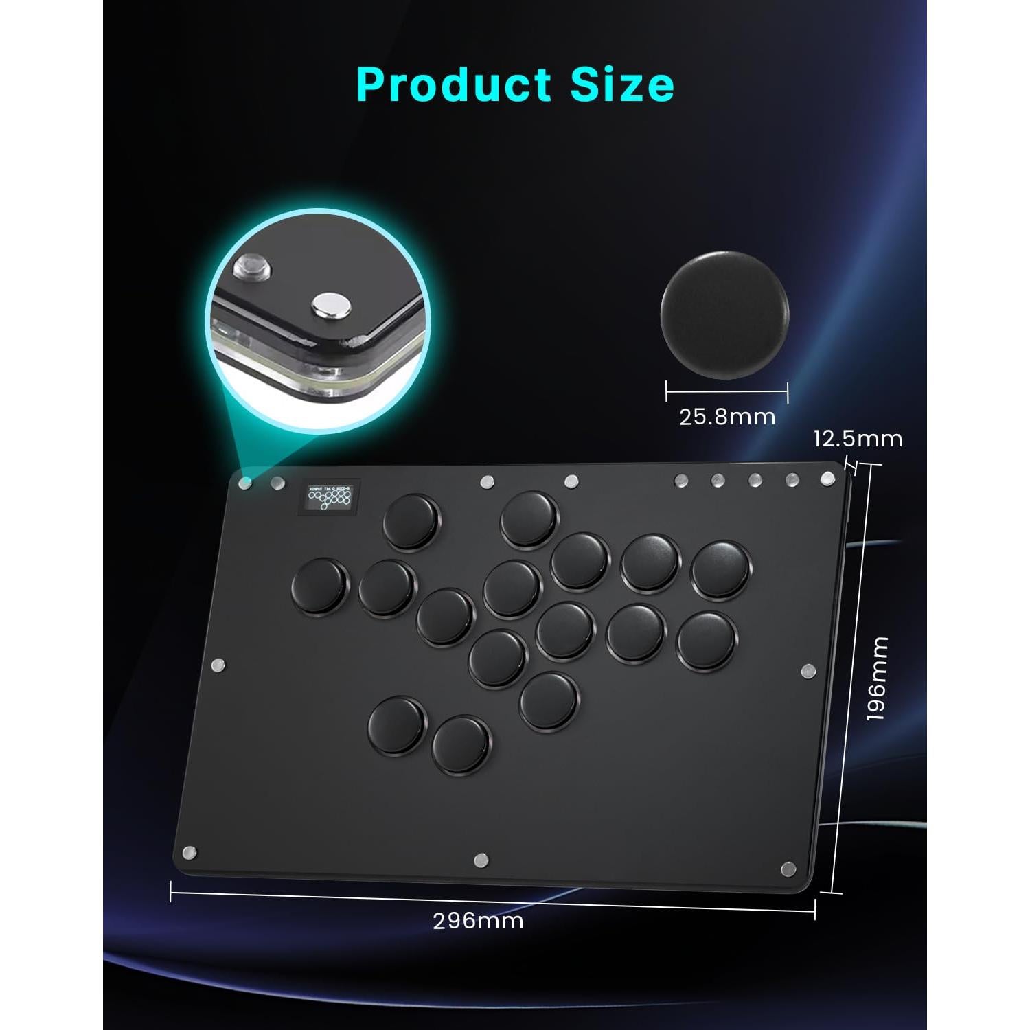 Controlador Arcade Sehawei T16 Pro V2 Negro con RGB y Turbo