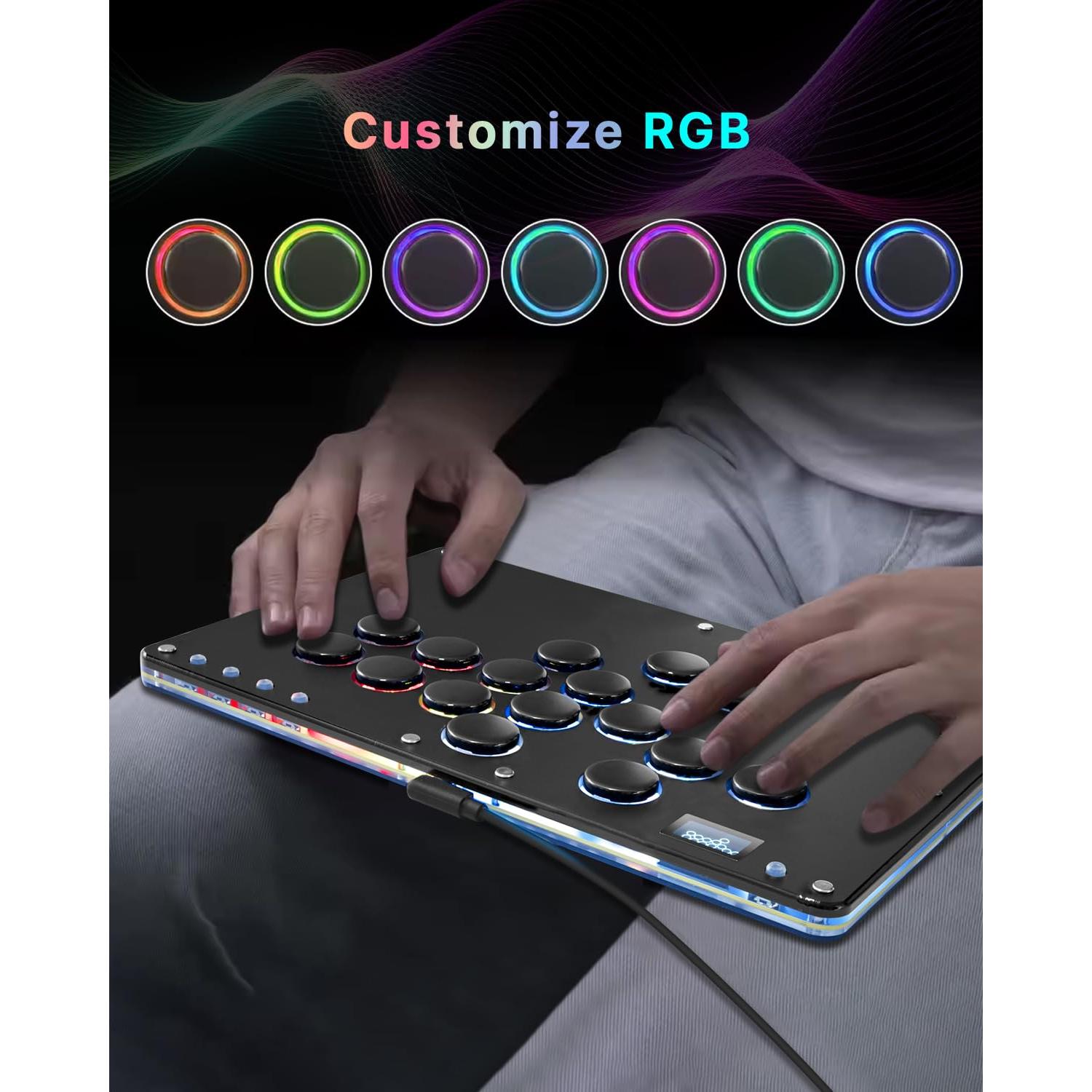 Controlador Arcade Sehawei T16 Pro V2 Negro con RGB y Turbo