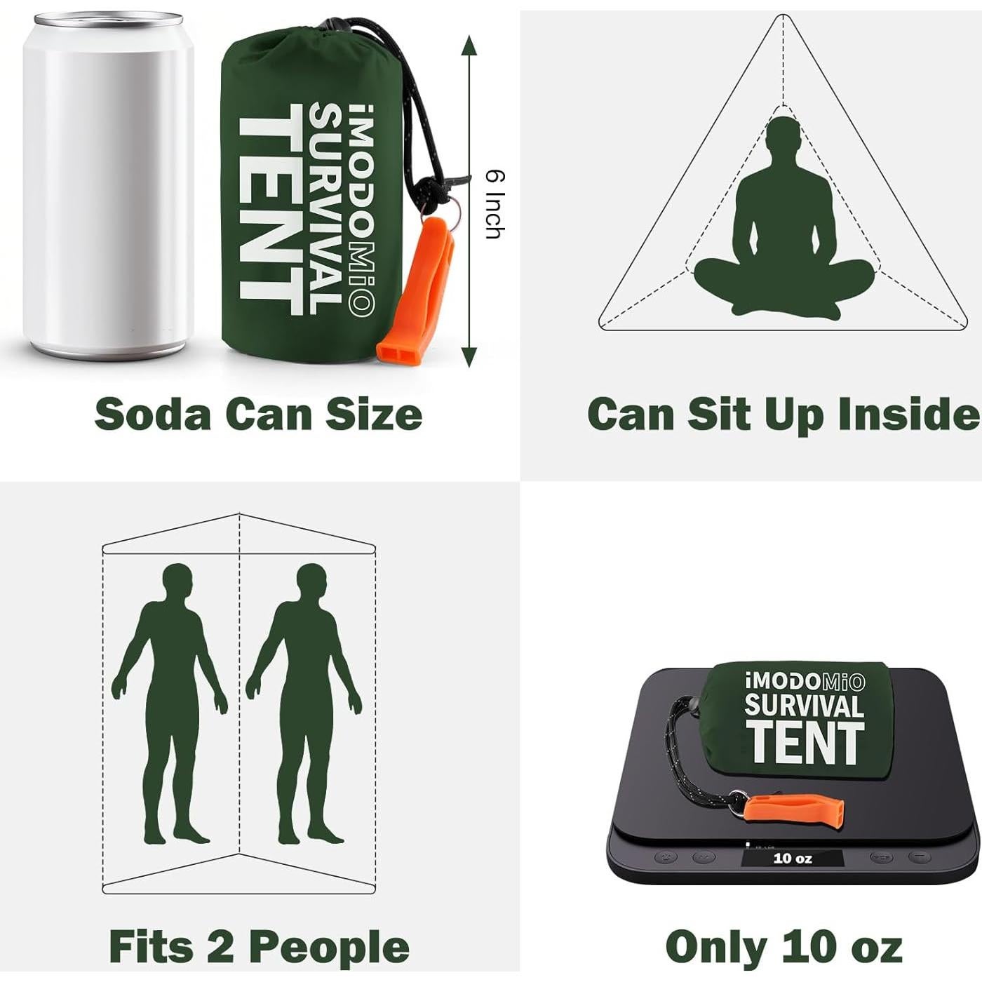 Tienda de Supervivencia Mylar IMODOMIO para 2 Personas