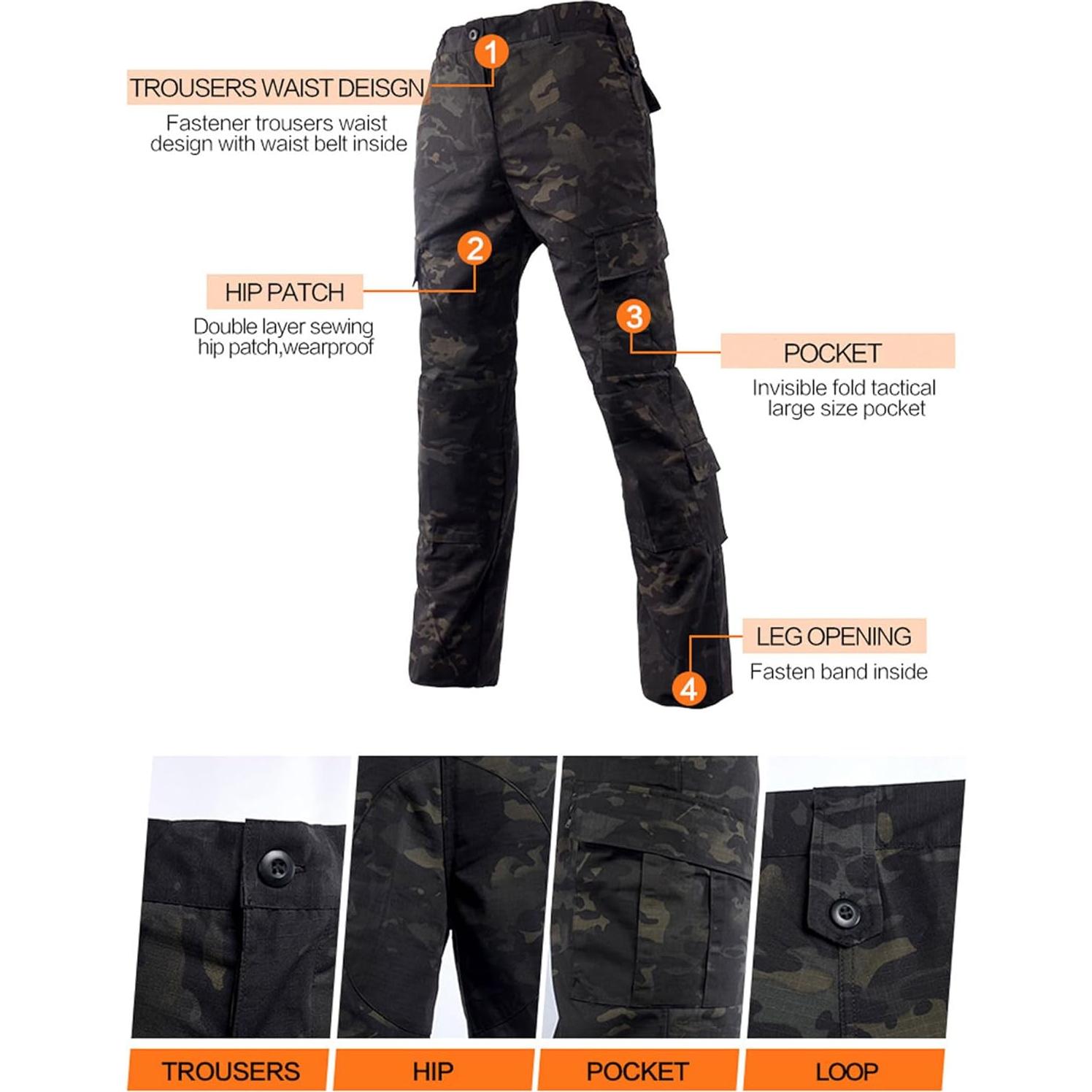 Conjunto Táctico Militar LANBAOSI para Hombre - Chaqueta y Pantalones ACU