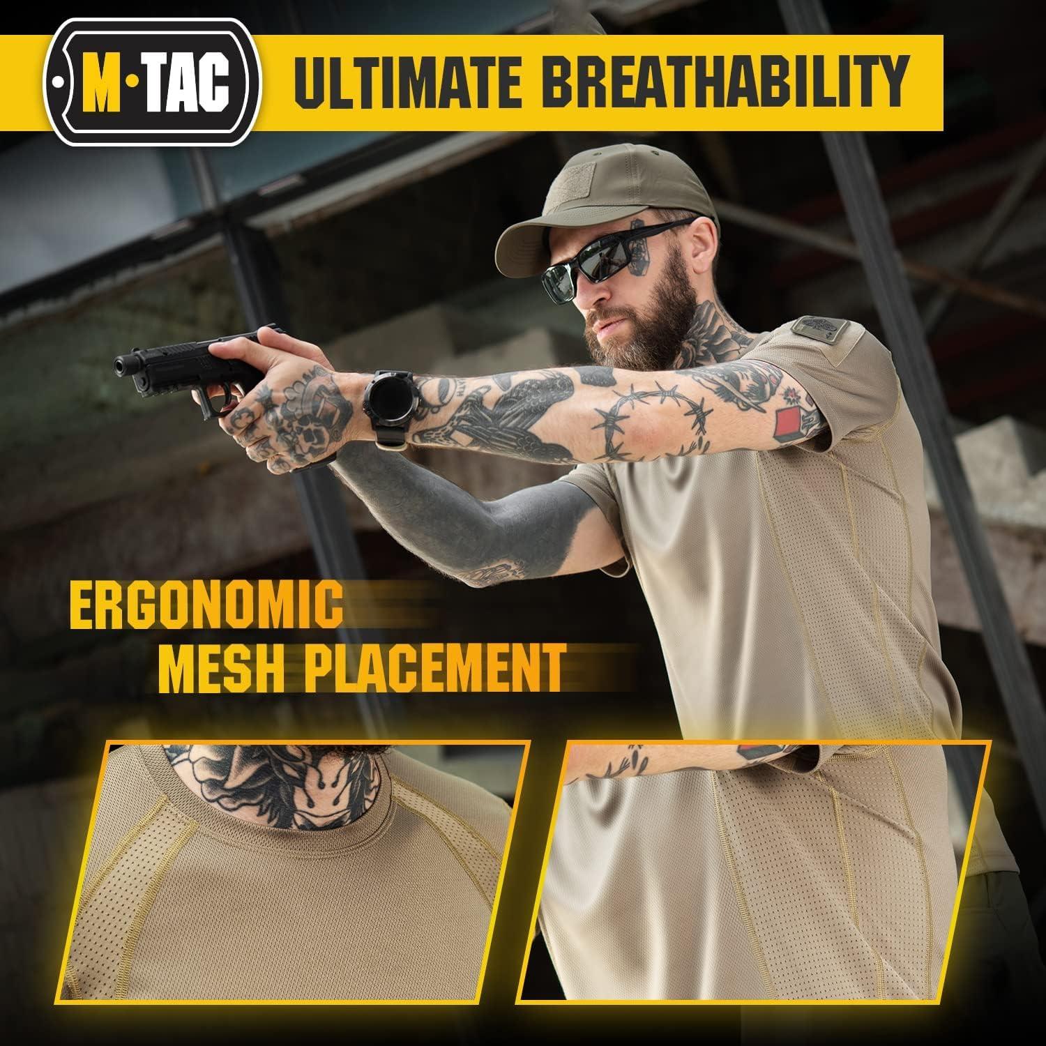 Camiseta Táctica M-Tac para Hombres - Poliester Transpirable