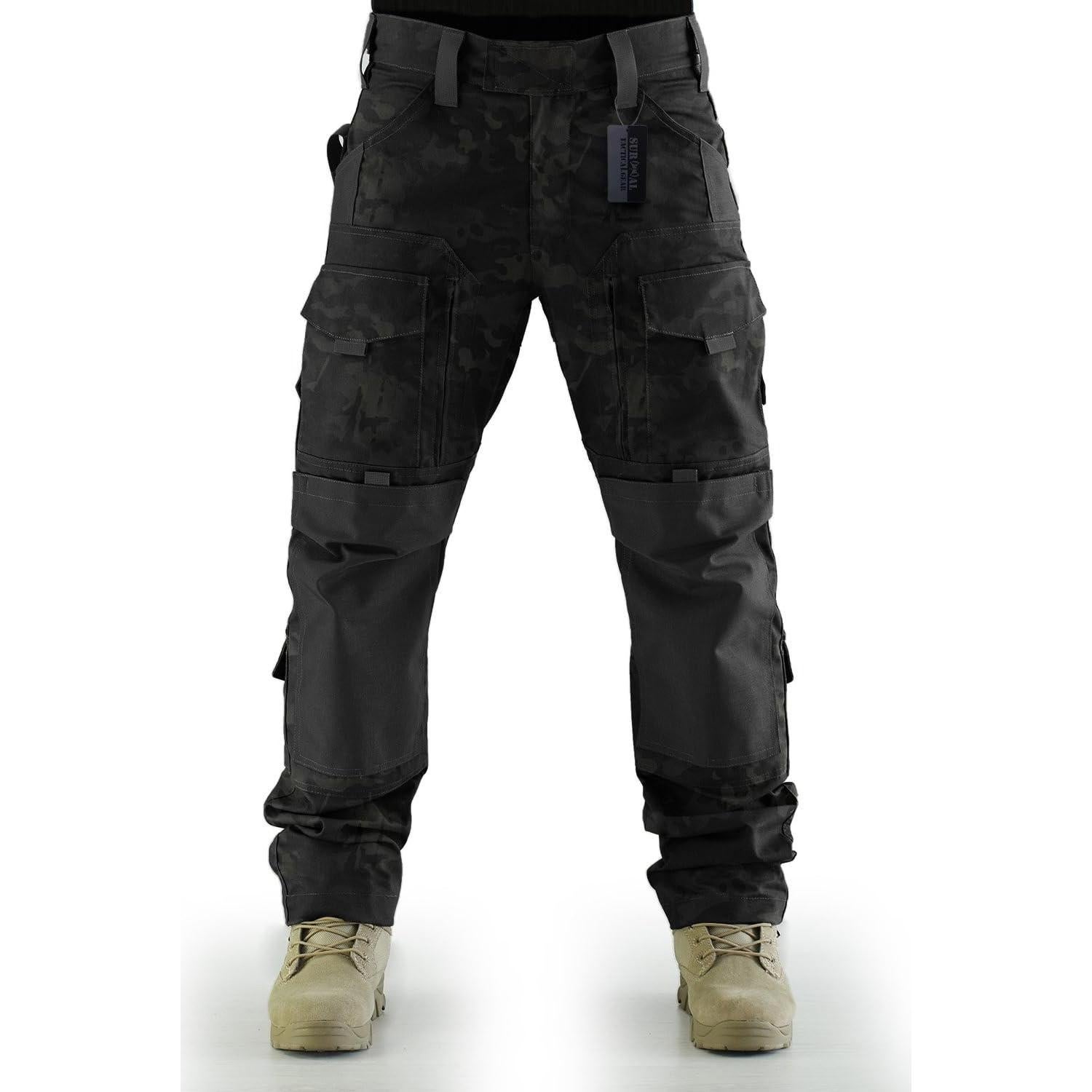 Pantalones Tácticos ZAPT Ripstop Camuflaje Negro XL