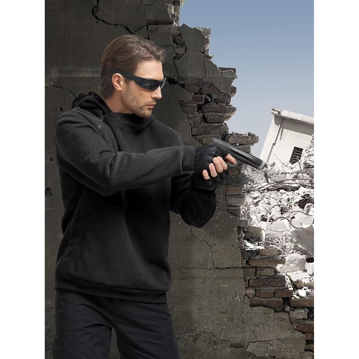 Sudadera Táctica de Invierno Free Soldier Forro Polar XL Negro