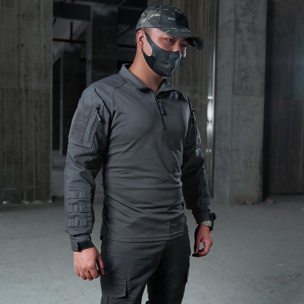 Camisa Táctica de Manga Larga IDOGEAR para Hombre - Gris