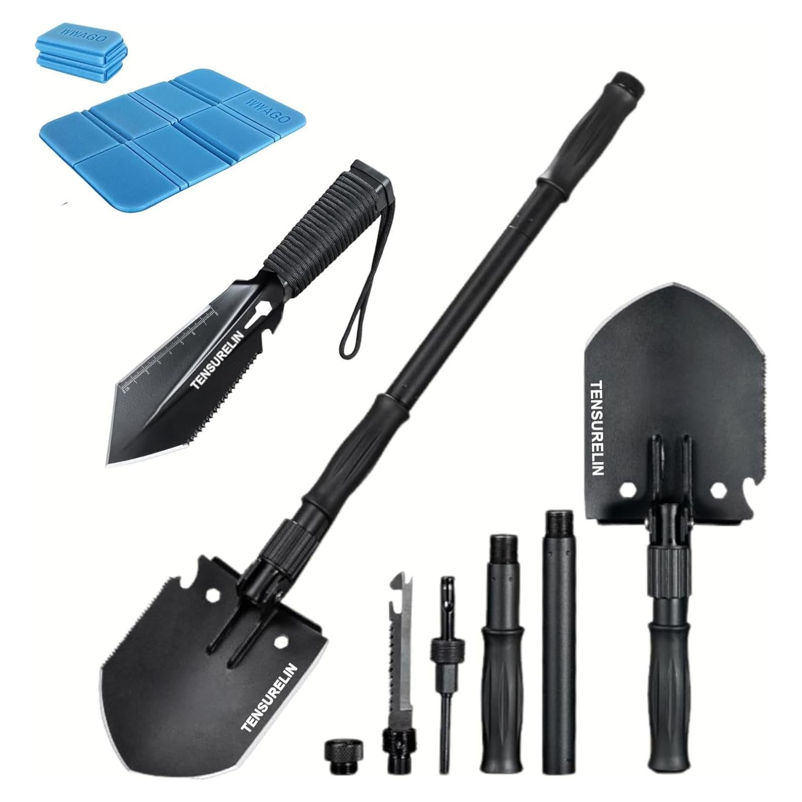 Pala de Supervivencia TENSURELIN Plegable 1.58kg Acero Carbono